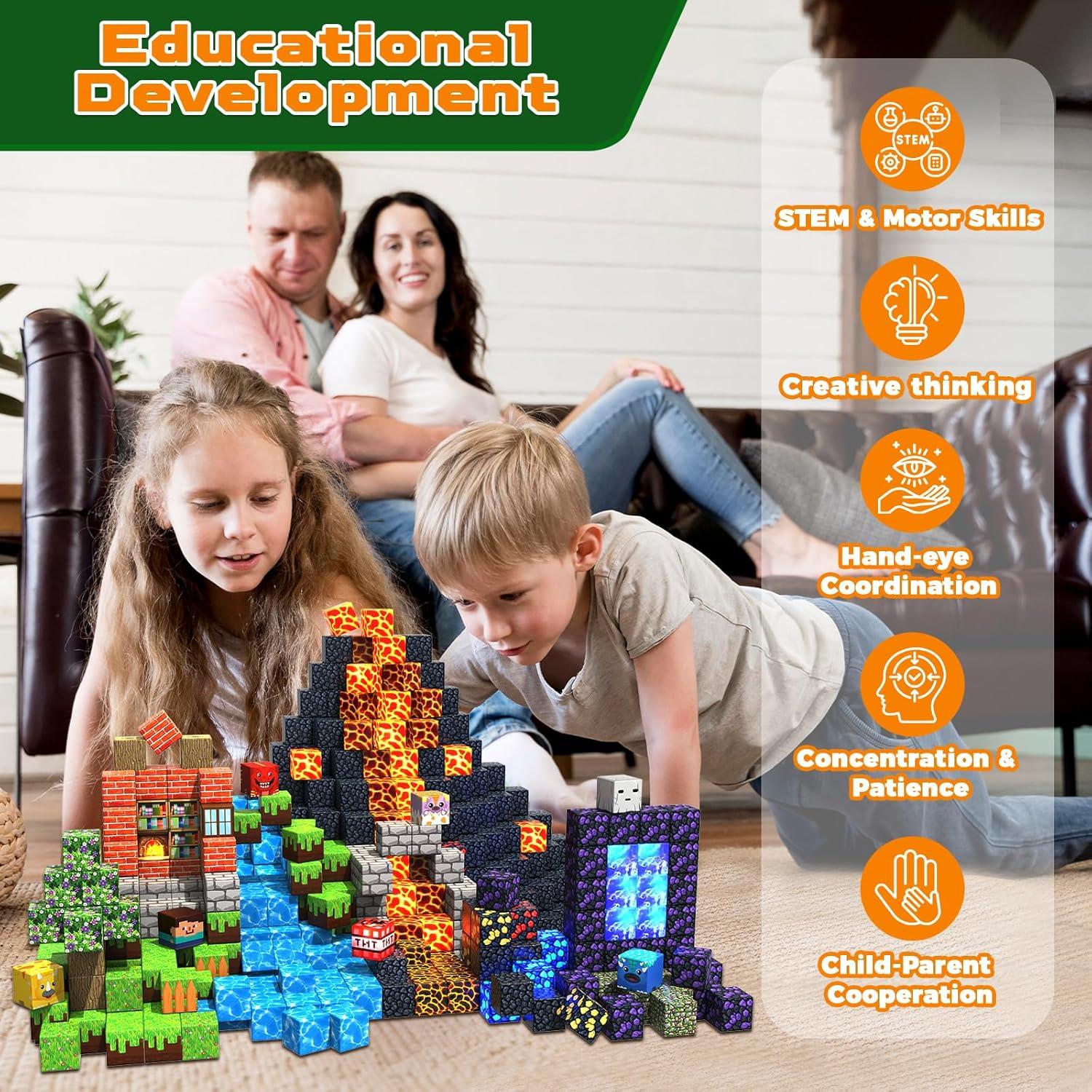 150 Bloques Magnéticos de Luz Magneverse - Juguetes para Niños 3+