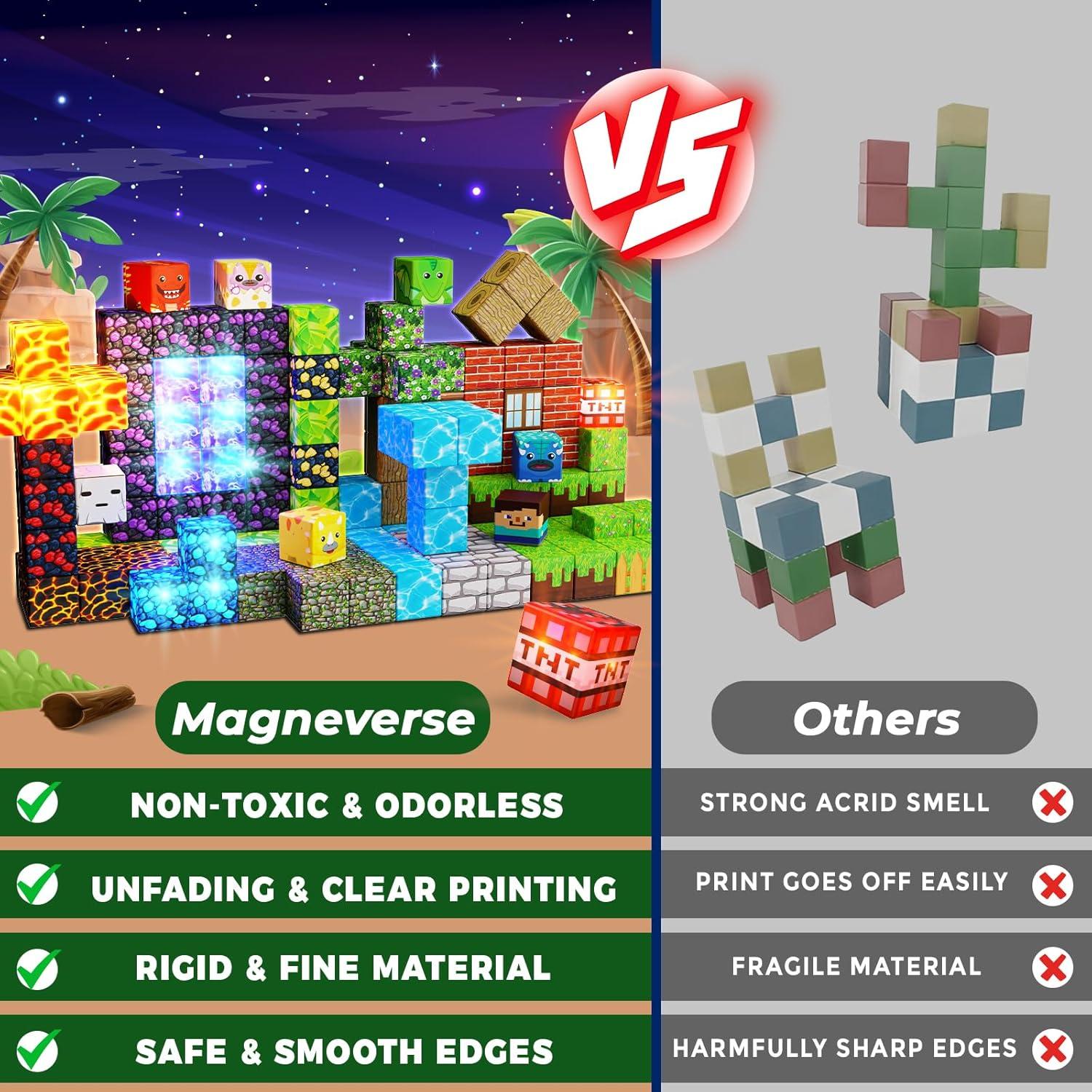 150 Bloques Magnéticos de Luz Magneverse - Juguetes para Niños 3+