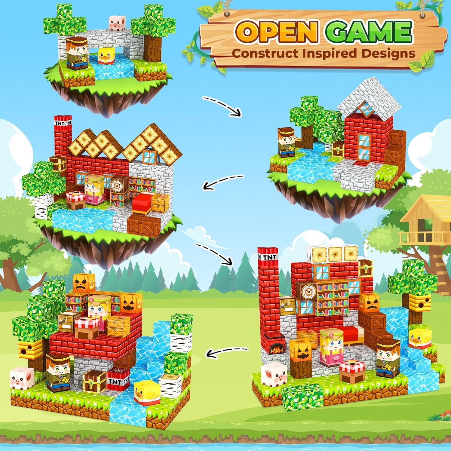 Bloques Magnéticos ORZbb 120 Piezas Juguetes STEM 3-14 Años