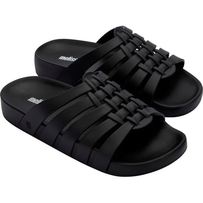Sandalias Melissa Possession Slide Mujeres Negro Mate 27x11cm