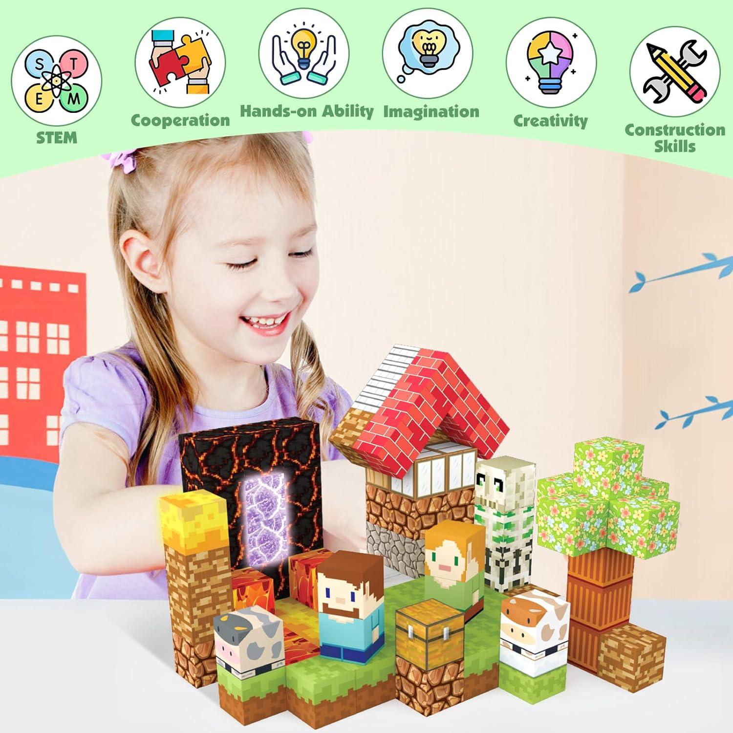 Juego de Bloques Magnéticos AIDYVOI 100 PCS para Niños 3+