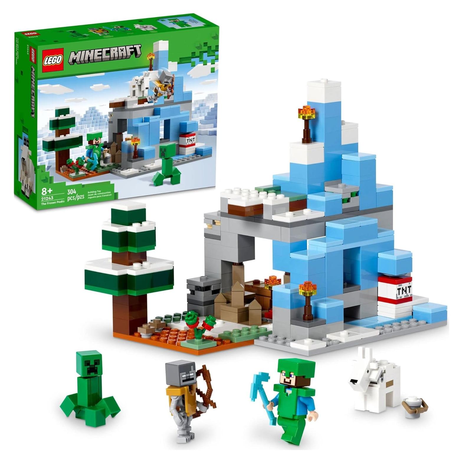 LEGO Minecraft Las Cumbres Congeladas 21243, Set de Cueva Helada