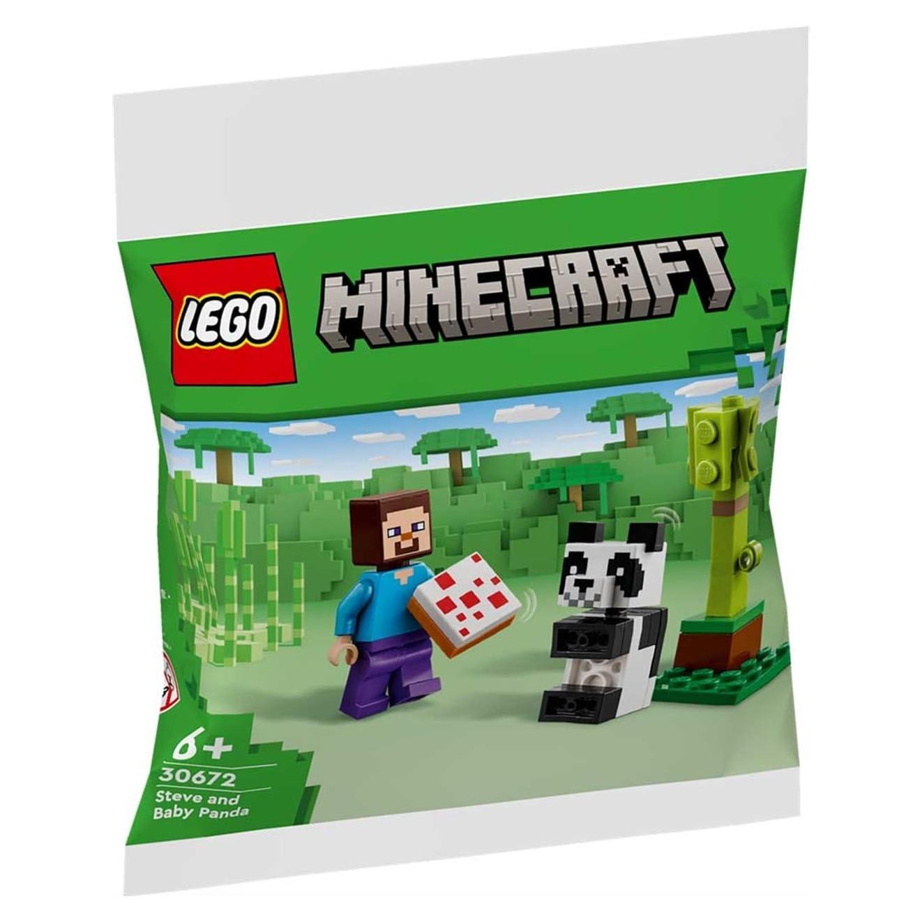 LEGO Minecraft 30672 Steve y Bebé Panda 35 Piezas