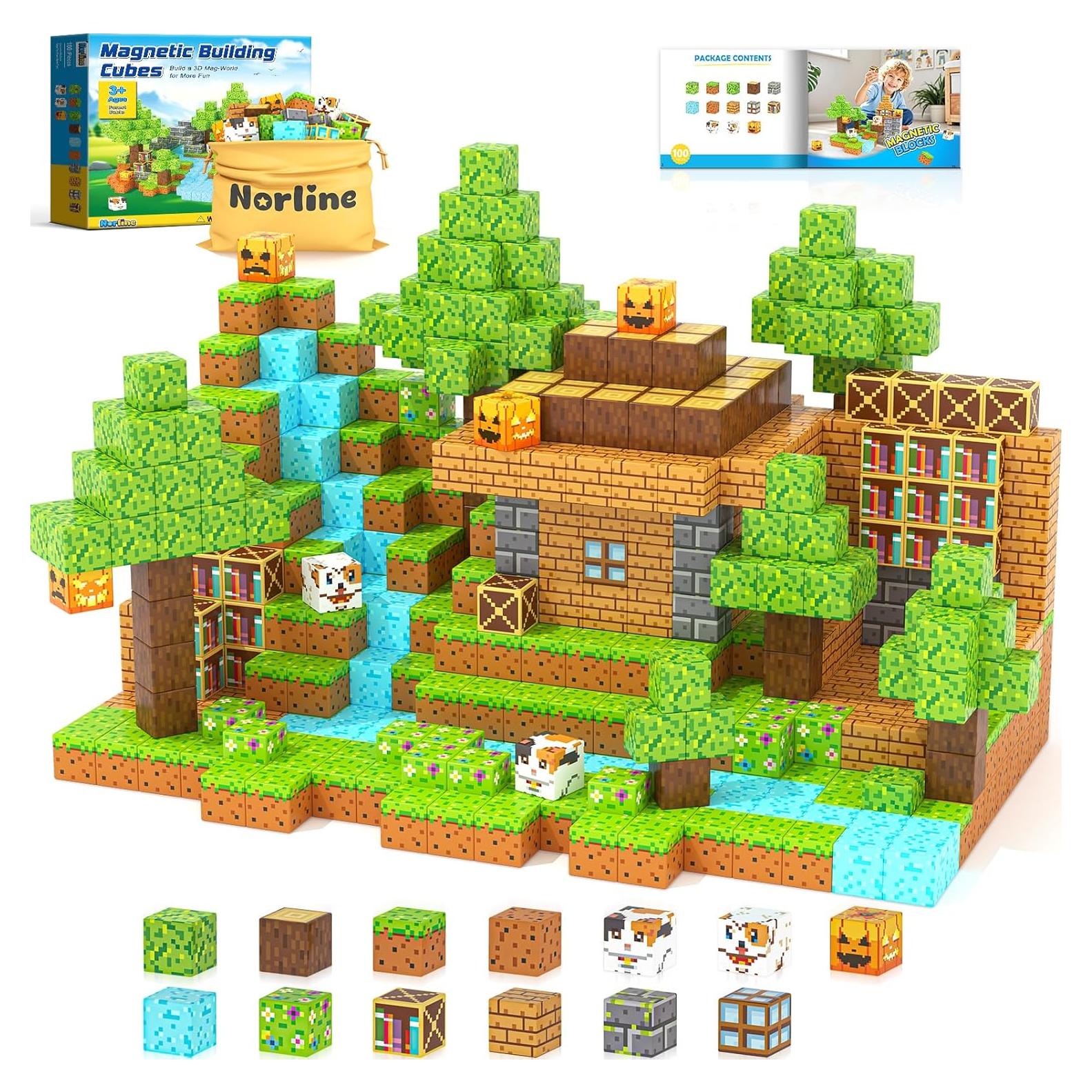 Bloques Magnéticos Norline 100PCS - Juguetes de Construcción 3+ Años