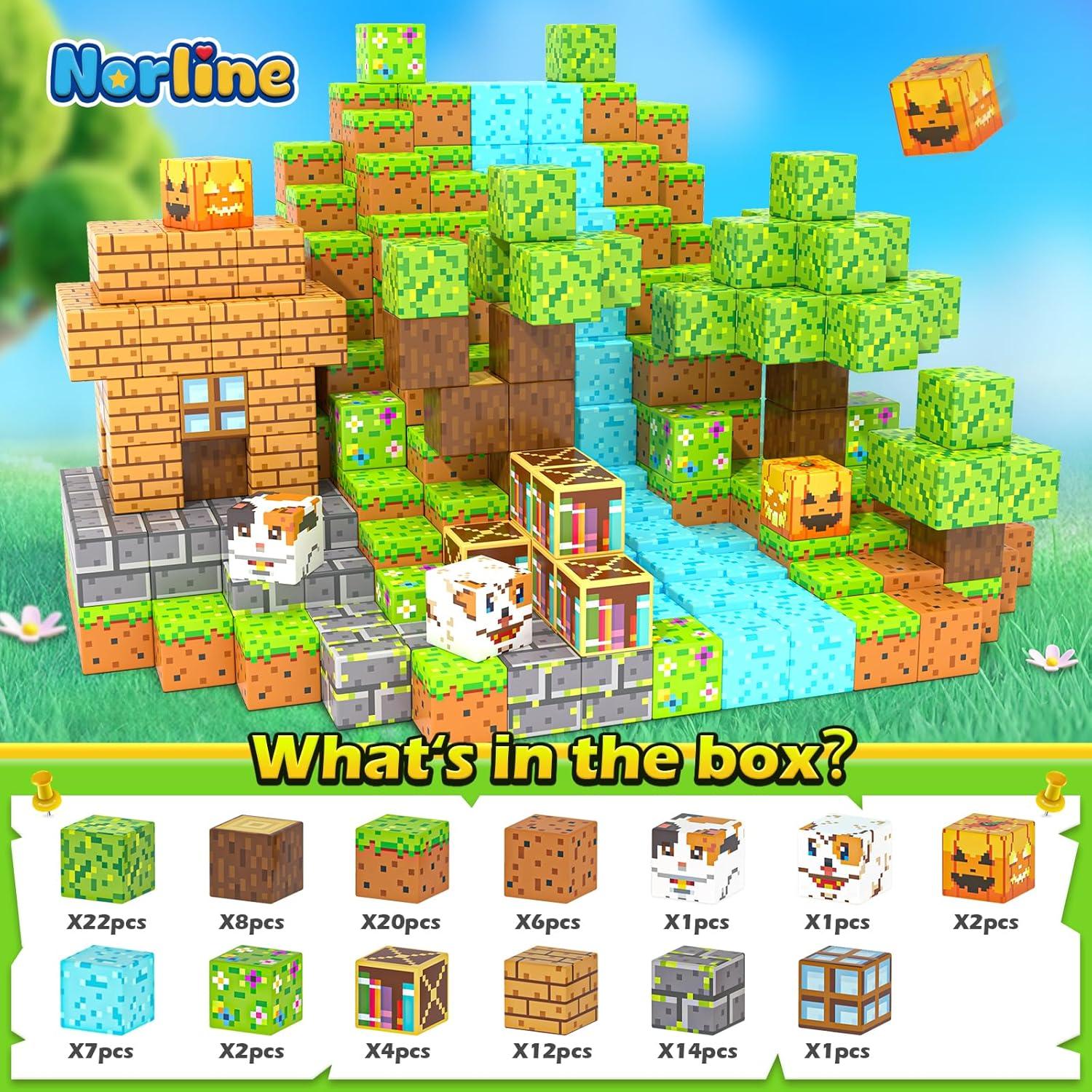 Bloques Magnéticos Norline 100PCS - Juguetes de Construcción 3+ Años