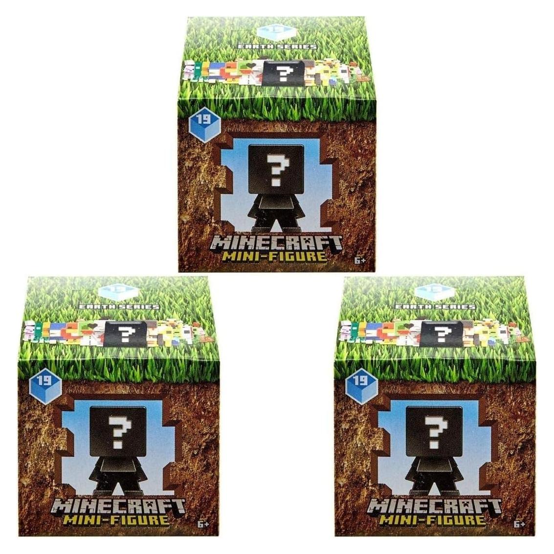 Paquete de 3 Mini Figuras Minecraft Earth Serie 19 - Mattel