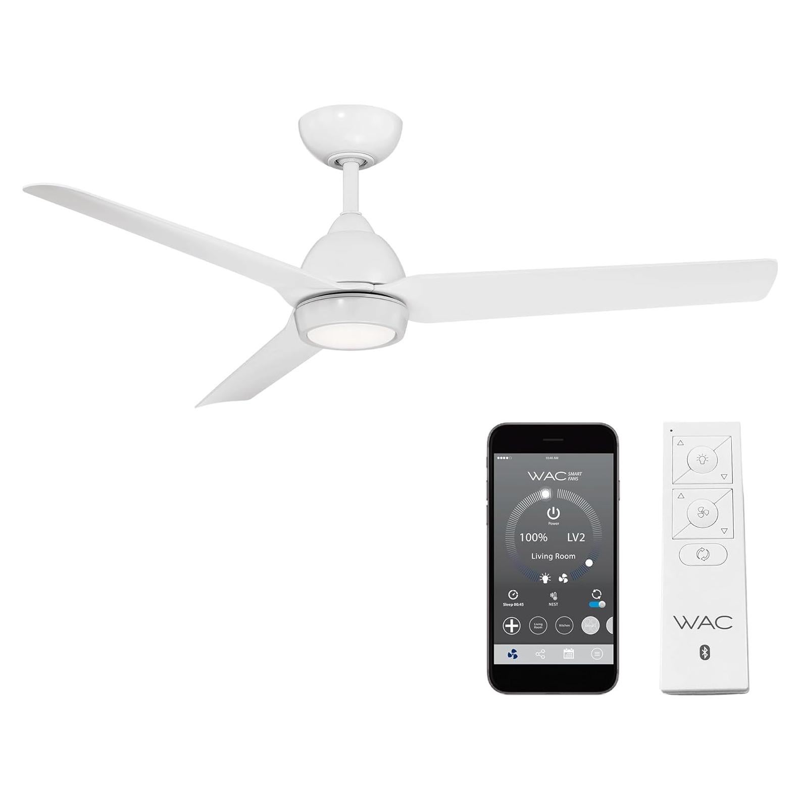 Ventilador de Techo WAC Mocha 137cm 3 Aspas LED Control Remoto