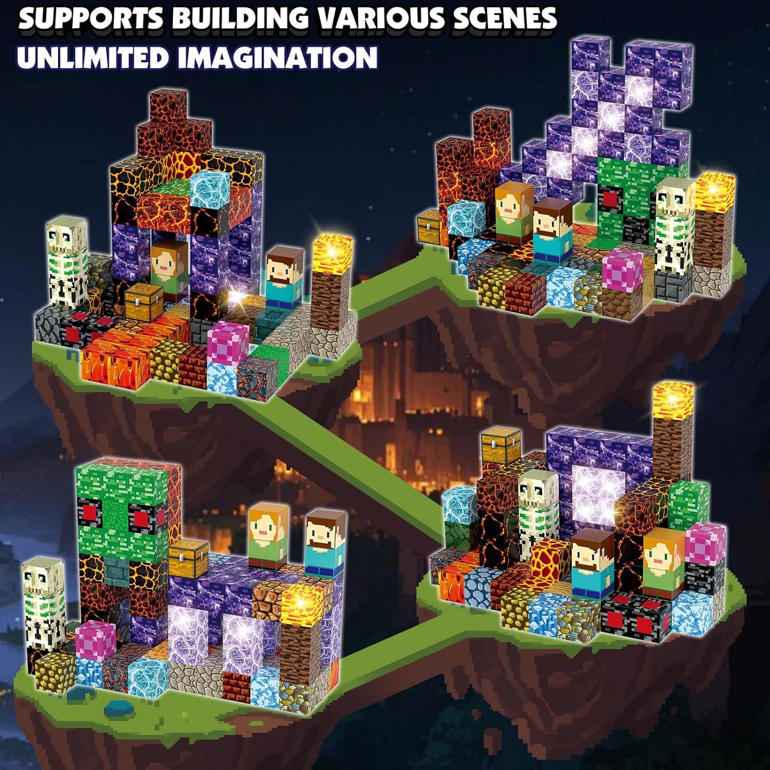 Juego de Bloques Magnéticos AIDYVOI 100 Piezas 3D para Niños