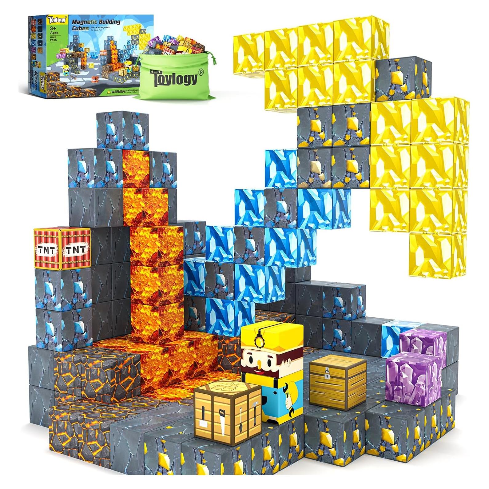 Bloques Magnéticos Toylogy - Edición Pico de Mina 48 Piezas