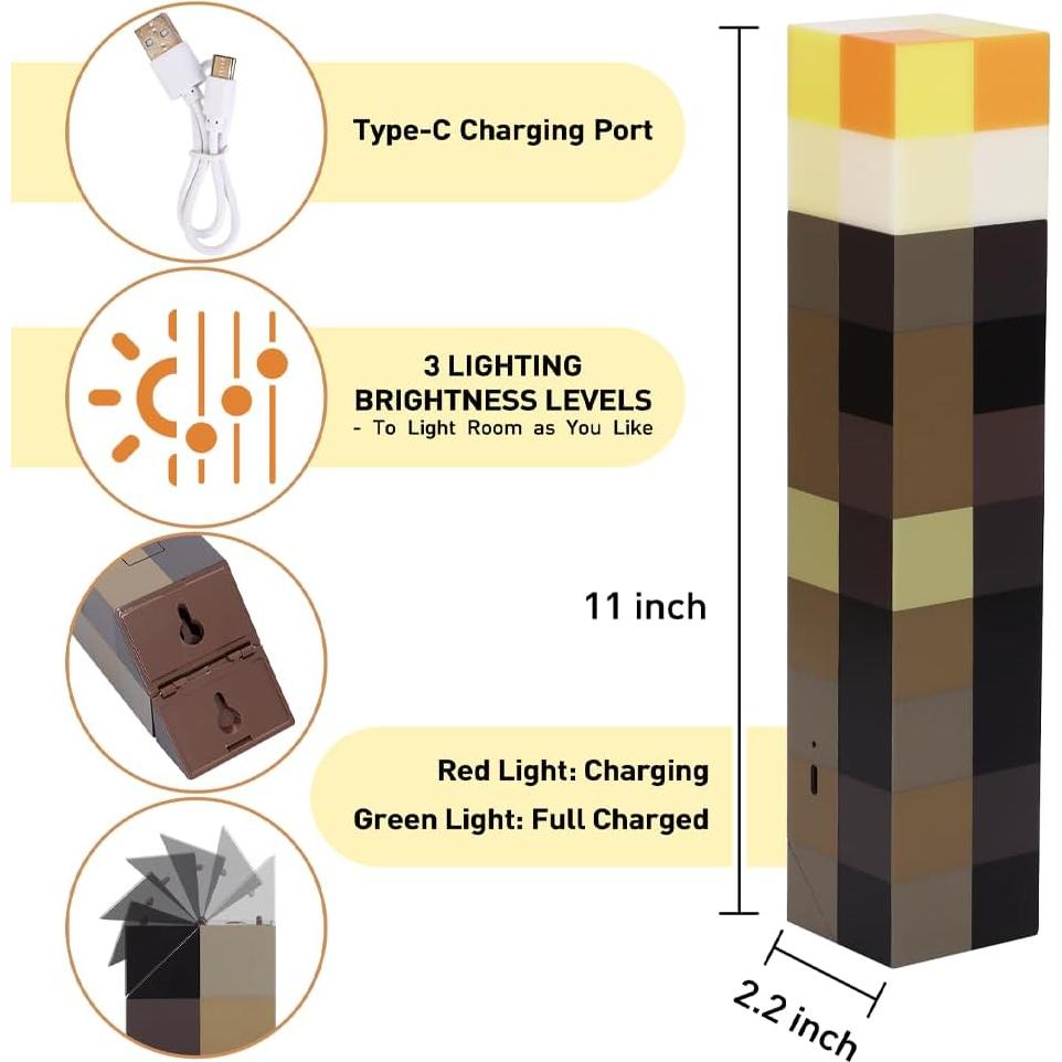 Antorcha de Pared Iluminada Vatitont - Luz LED Recargable USB