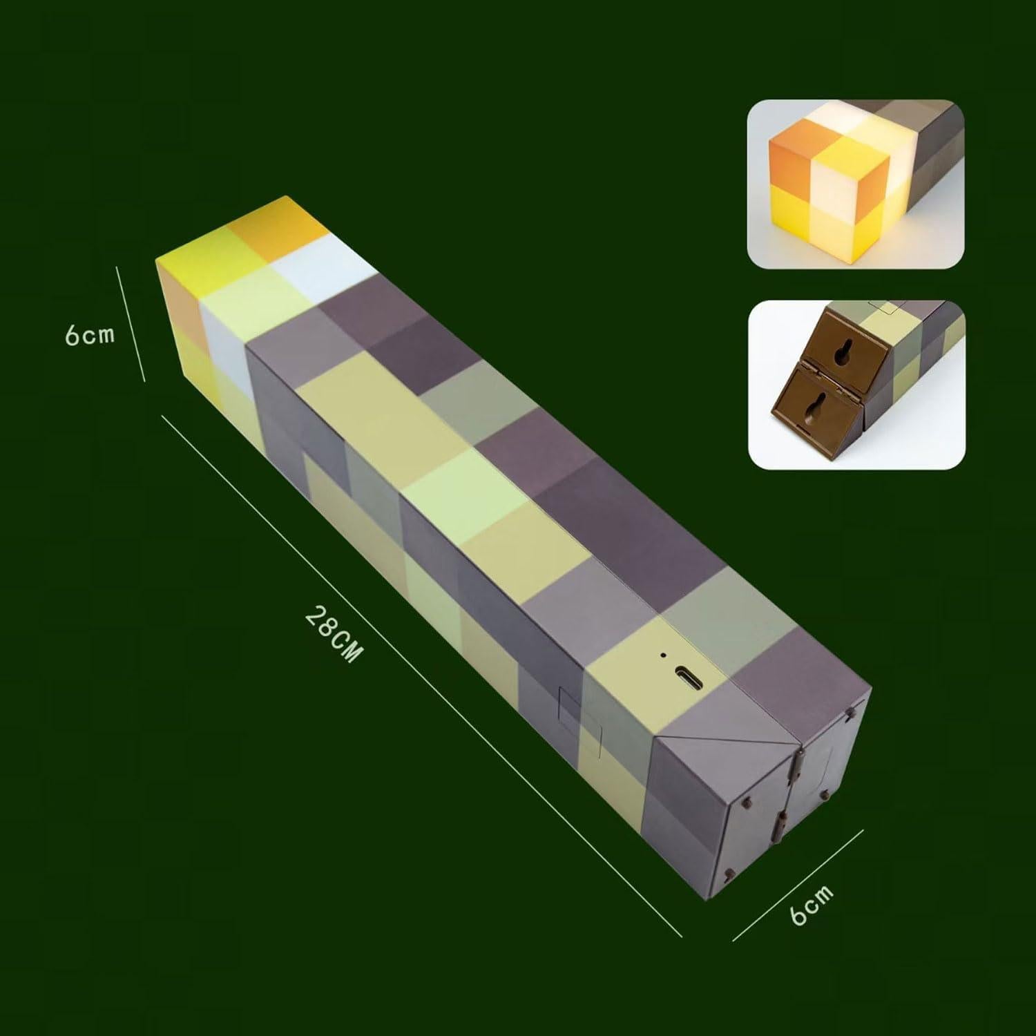 Lámpara de antorcha LED Genyerl 27.94 cm recargable USB 4 colores