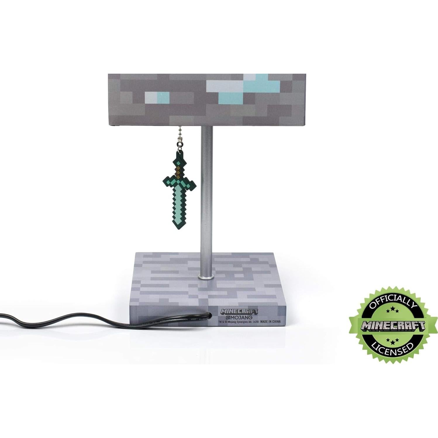 Lámpara LED Minecraft Bloque Diamante 35.56 cm con Espada