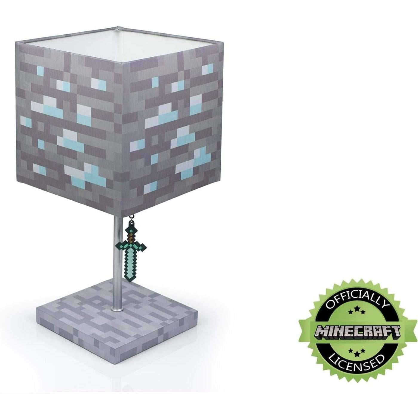 Lámpara LED Minecraft Bloque Diamante 35.56 cm con Espada