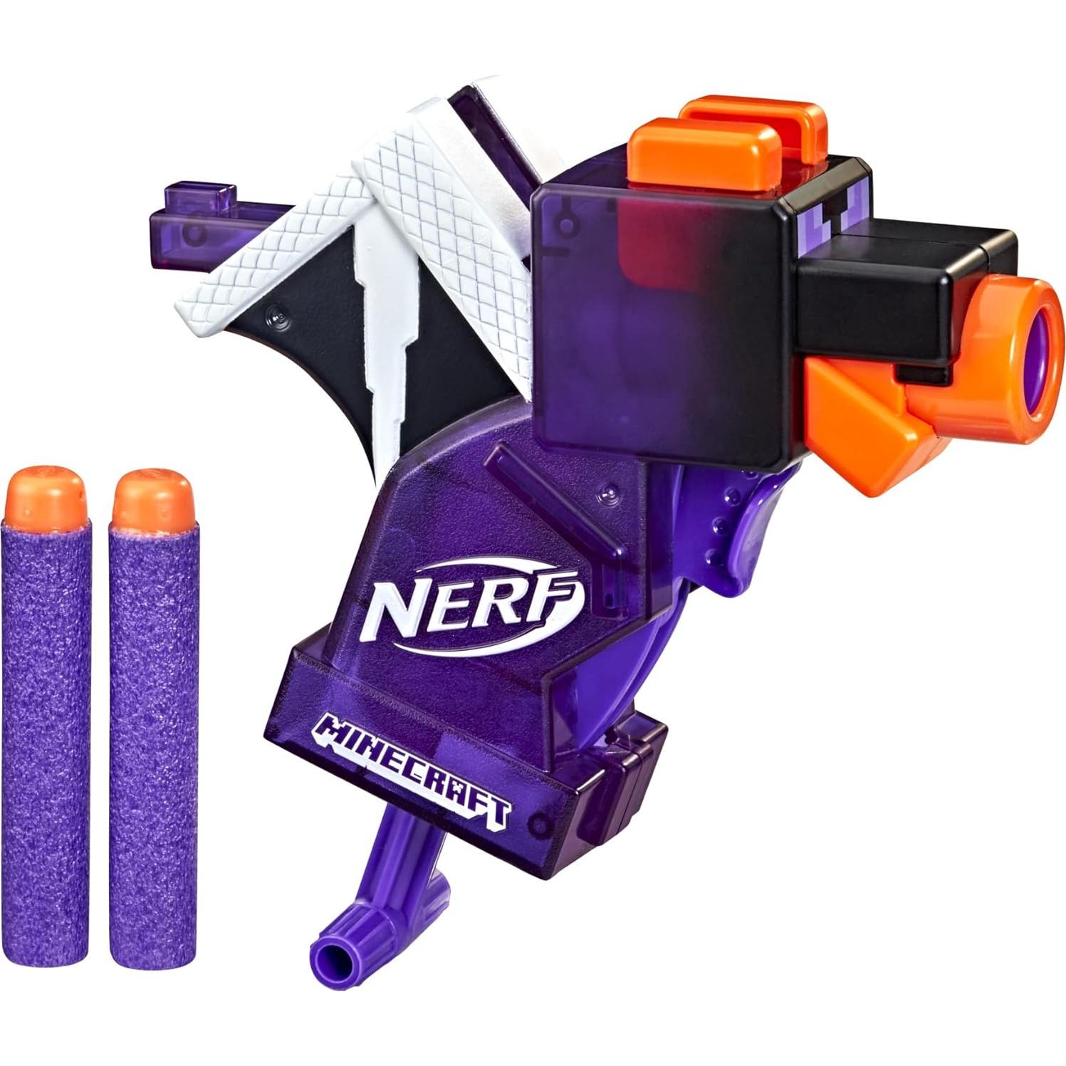 Lanzador Nerf MicroShots Minecraft Dragón Ender Mini con 2 Dardos