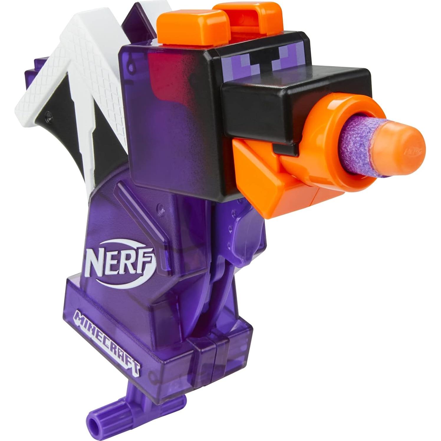 Lanzador Nerf MicroShots Minecraft Dragón Ender Mini con 2 Dardos