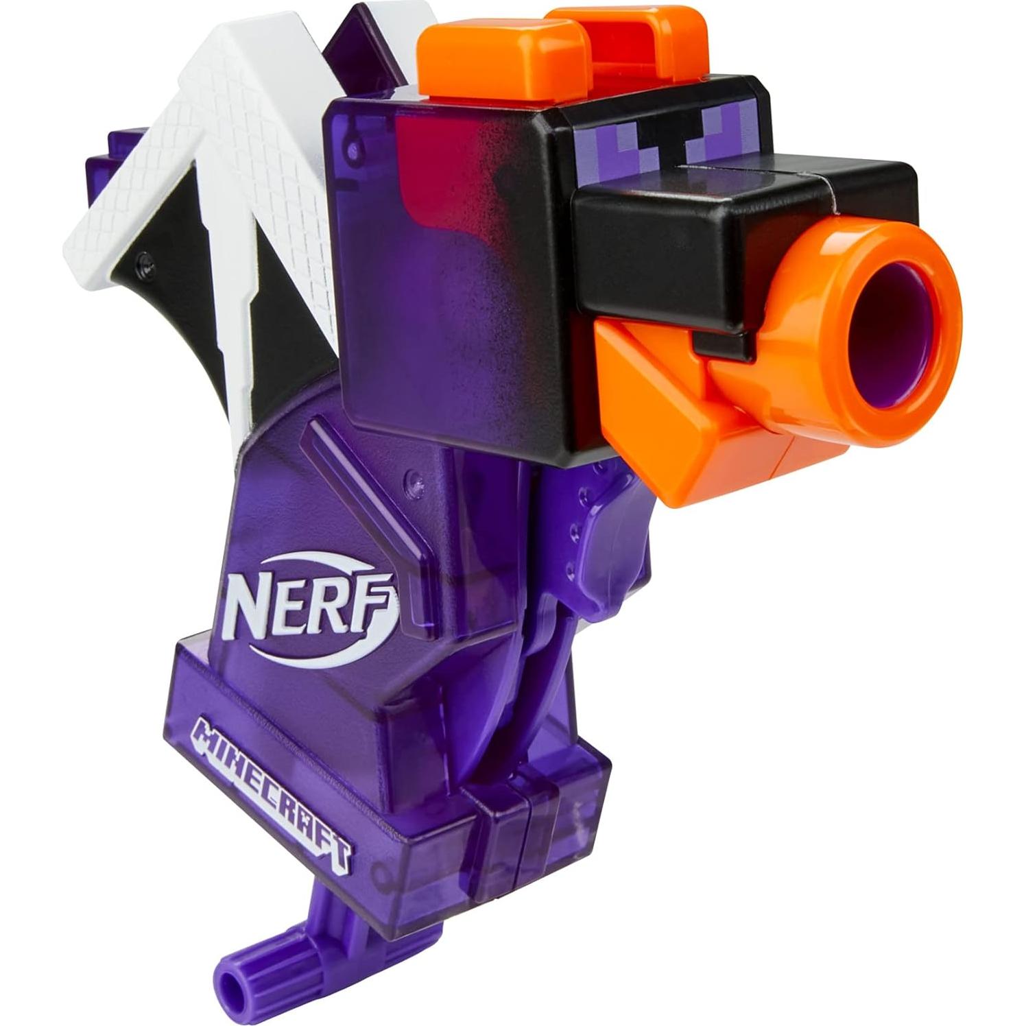 Lanzador Nerf MicroShots Minecraft Dragón Ender Mini con 2 Dardos