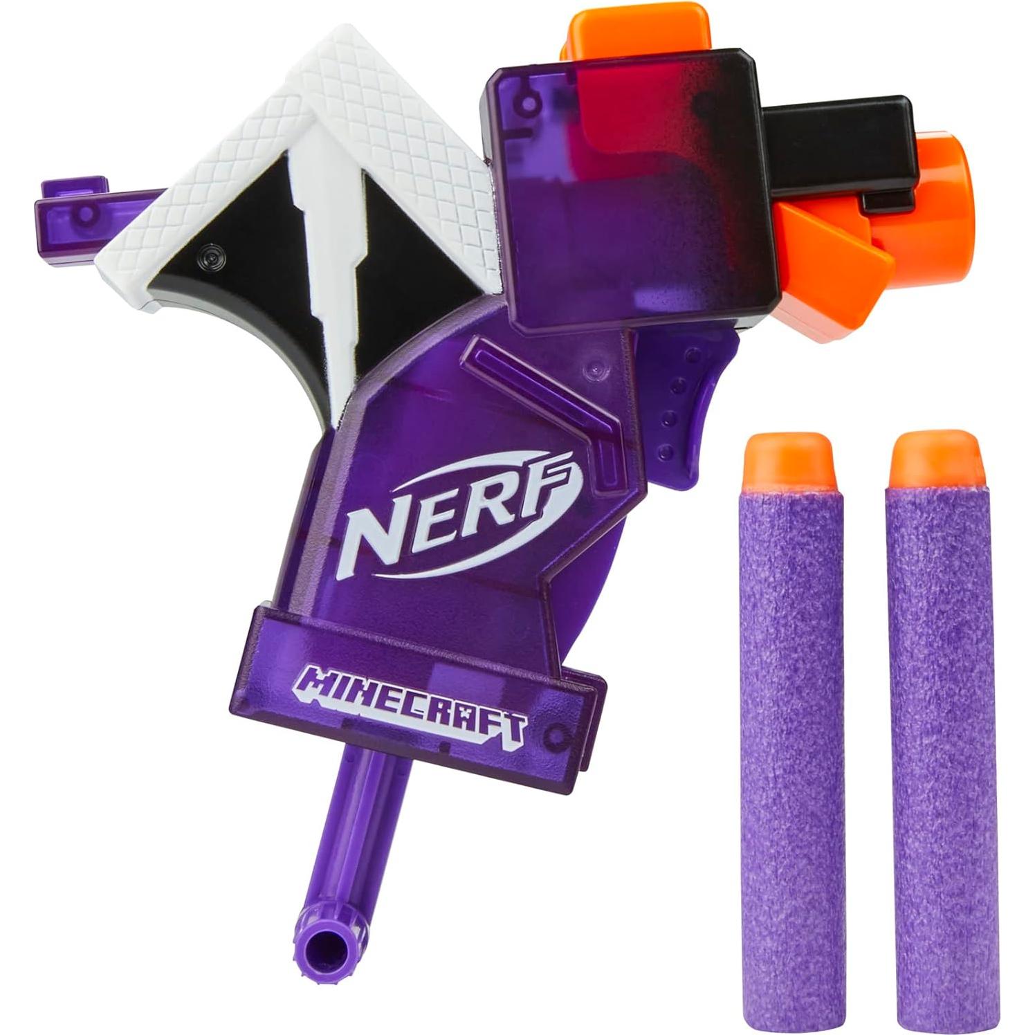 Lanzador Nerf MicroShots Minecraft Dragón Ender Mini con 2 Dardos