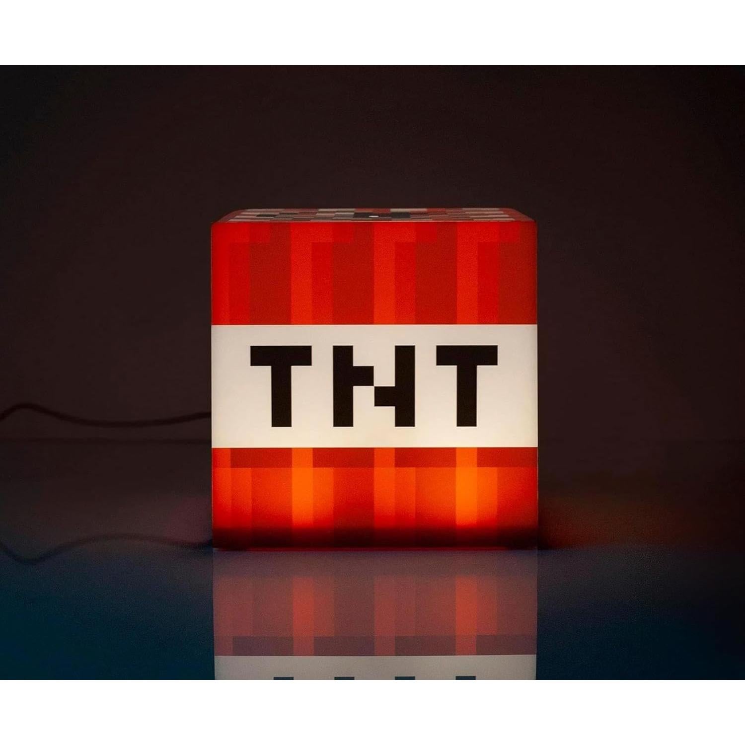 Lámpara de Ambiente LED Bloque TNT Minecraft 15 cm Rojo