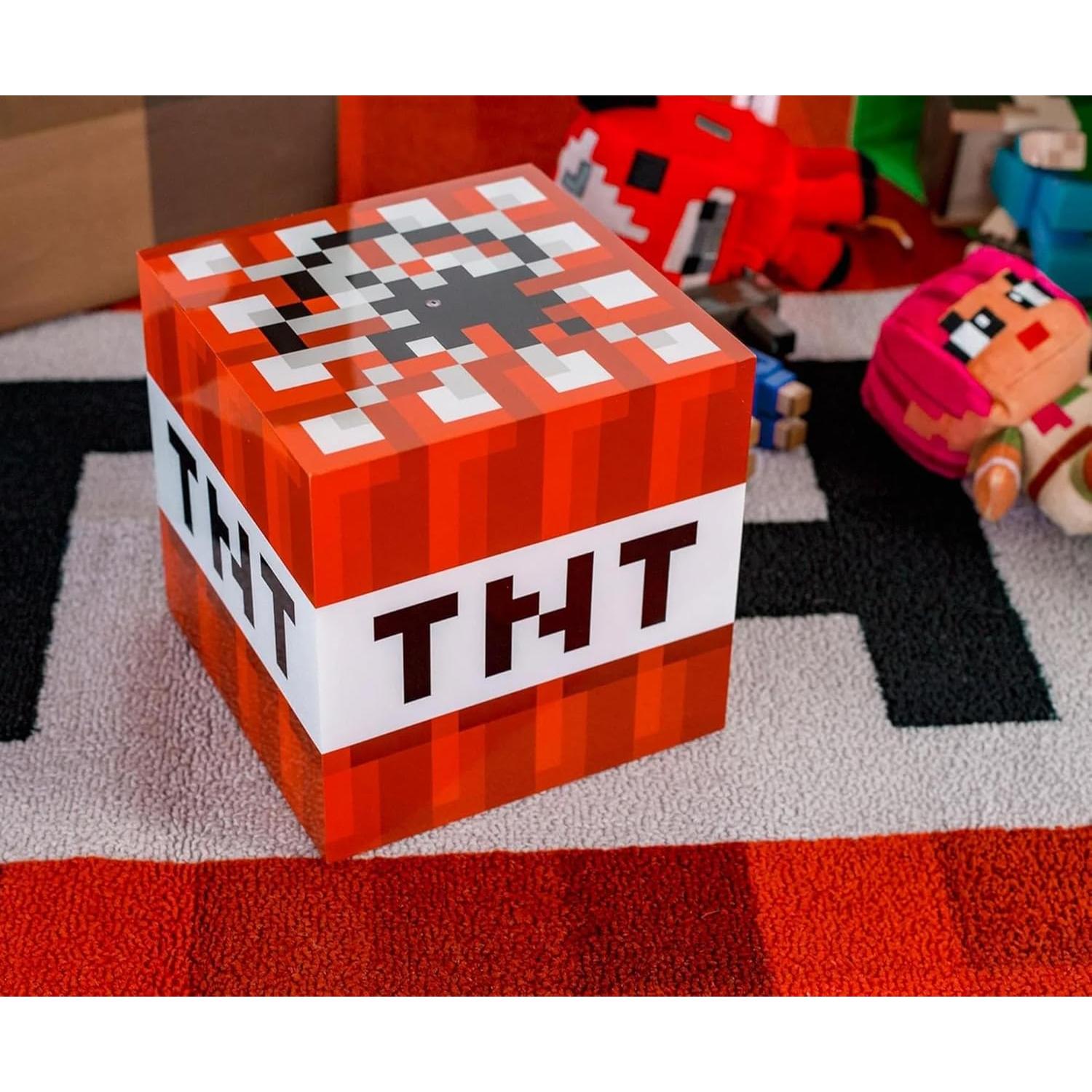 Lámpara de Ambiente LED Bloque TNT Minecraft 15 cm Rojo