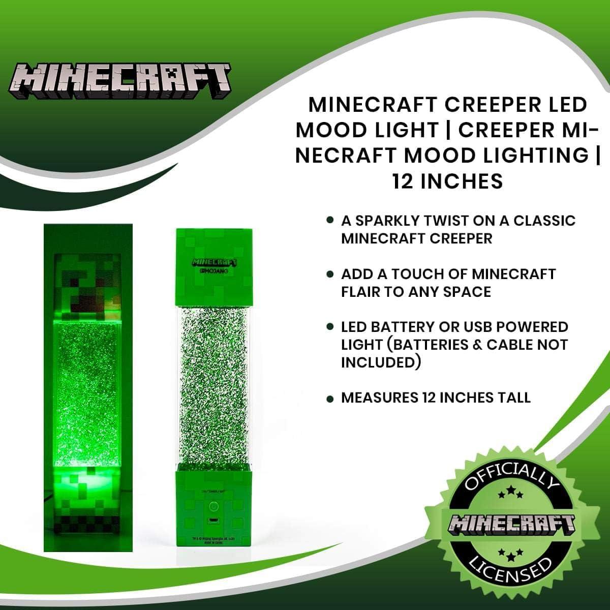 Lámpara LED Creeper Minecraft 30.48 cm Verde Portátil
