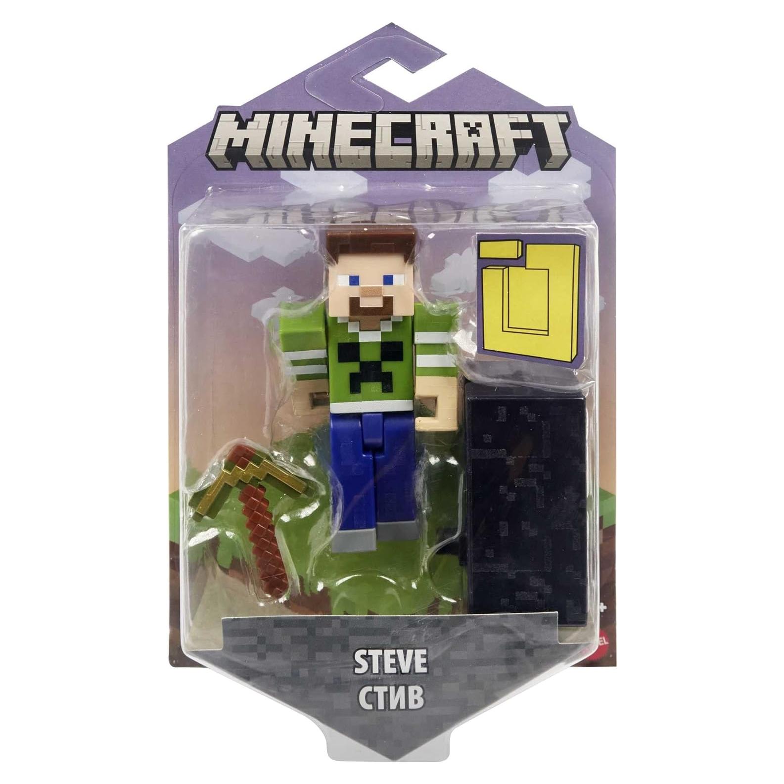 Figura de Acción Minecraft Steve con Portal - Mattel - 8.25 cm