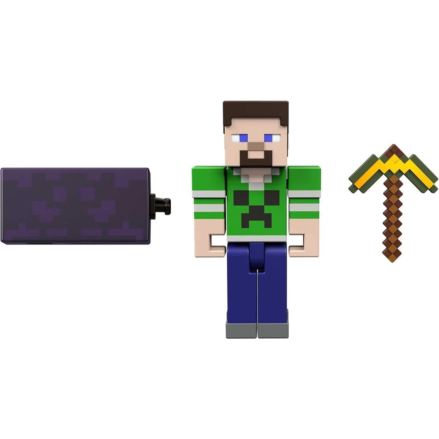 Figura de Acción Minecraft Steve con Portal - Mattel - 8.25 cm