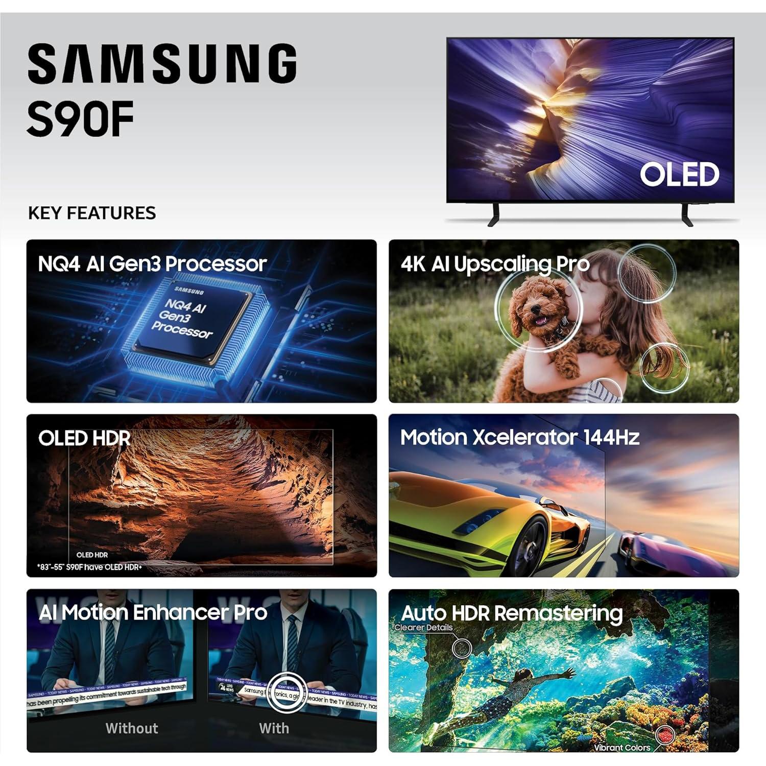 Televisor OLED Samsung S90F 42" 4K HDR AI NQ4 Gen3