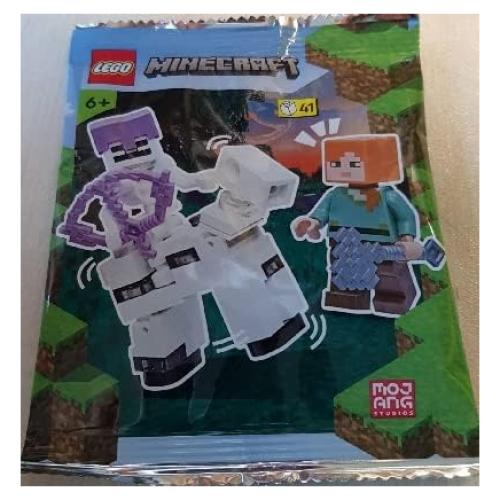 Minifigura LEGO Minecraft Alex con Esqueleto y Caballo