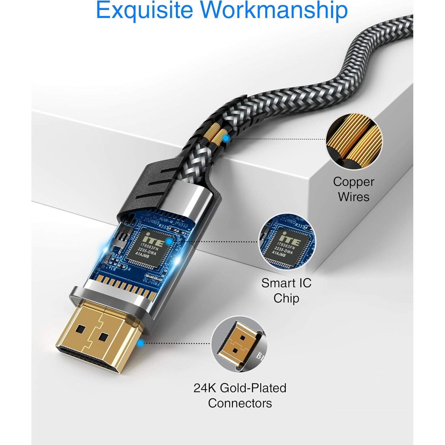 Cable DisplayPort a HDMI BlueRigger 1.83m 4K 60Hz Unidireccional