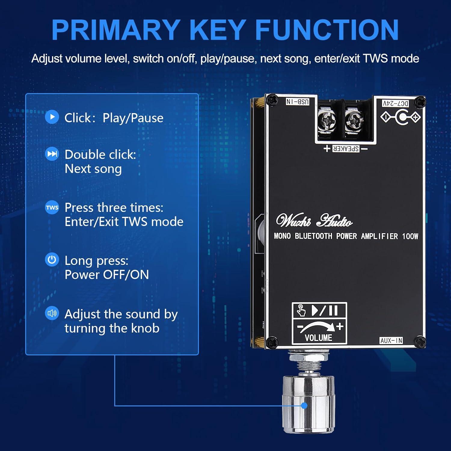 Placa Amplificadora Bluetooth ARRAROWN ZK-1001B 100W Mono