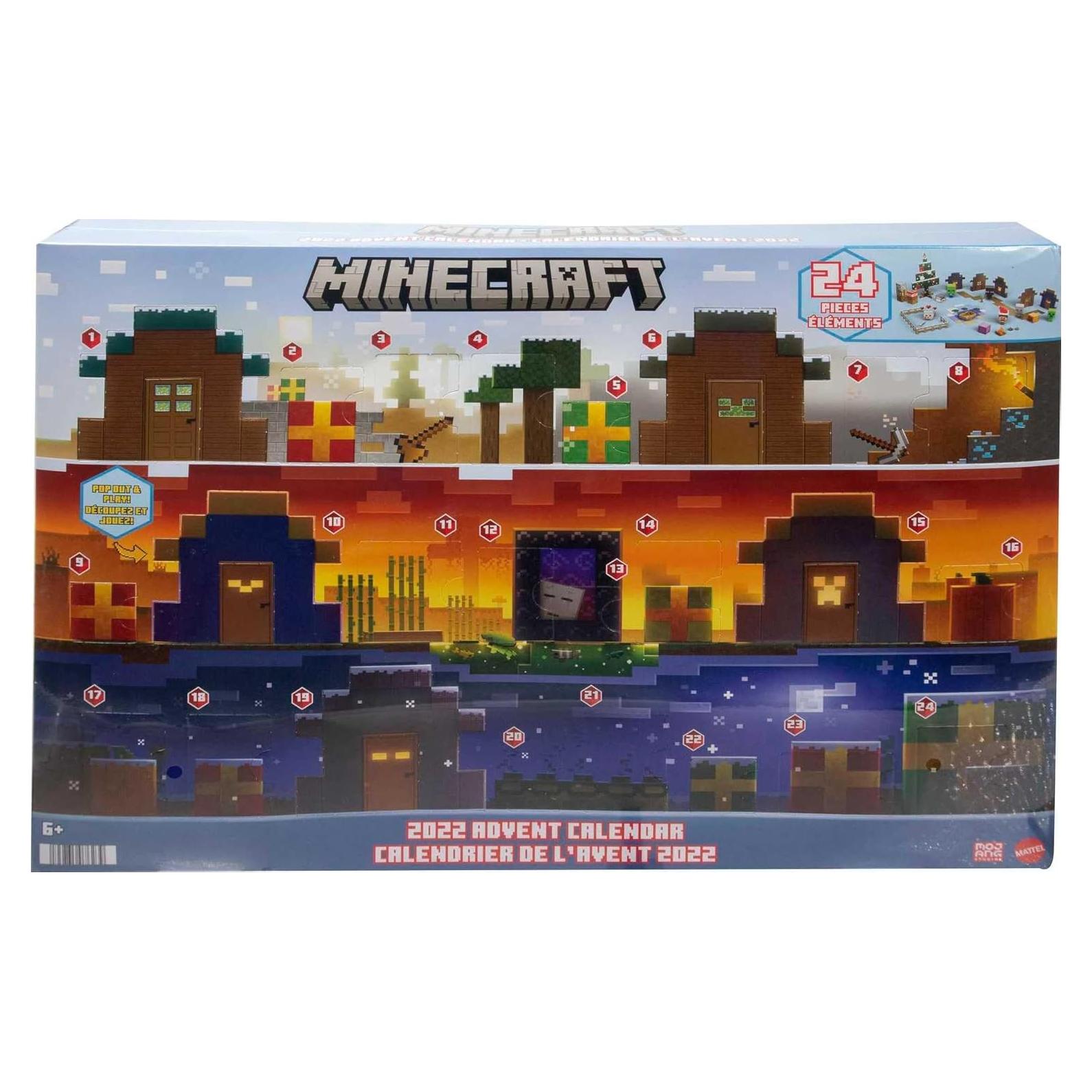 Calendario de Adviento Minecraft Mattel con 24 Sorpresas y Figuras