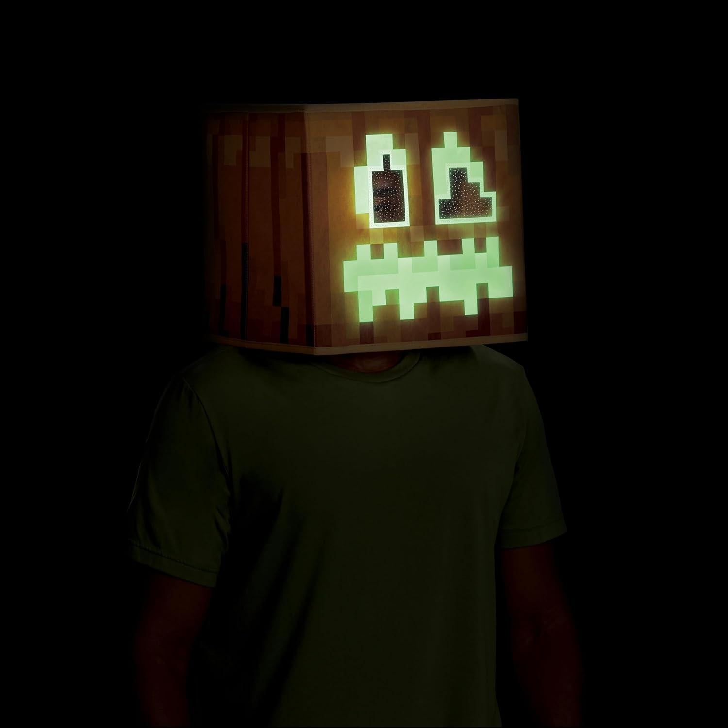 Disfraz Máscara Jack O'Lantern Minecraft Brillante 8+