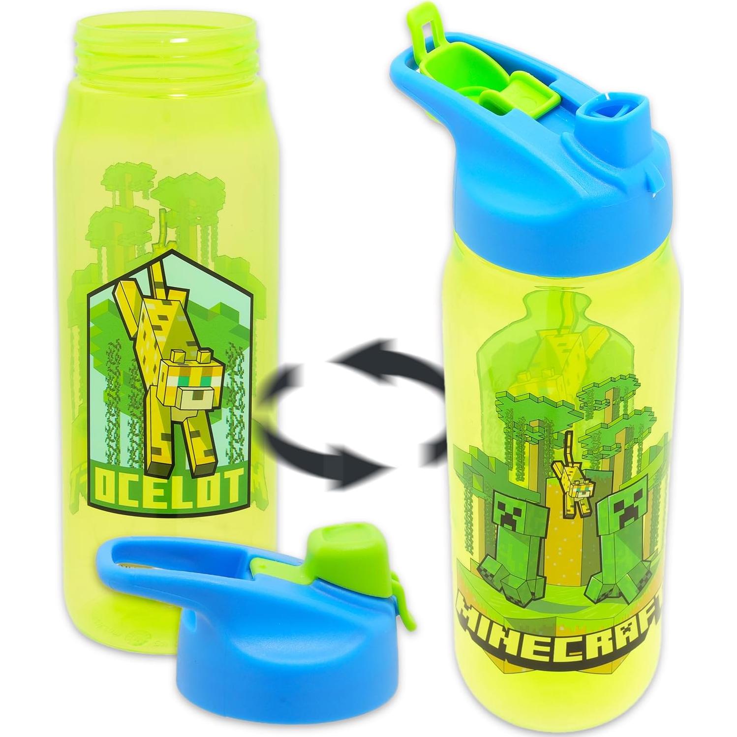 Botella Deportiva Minecraft 591ml con Stickers para Niños