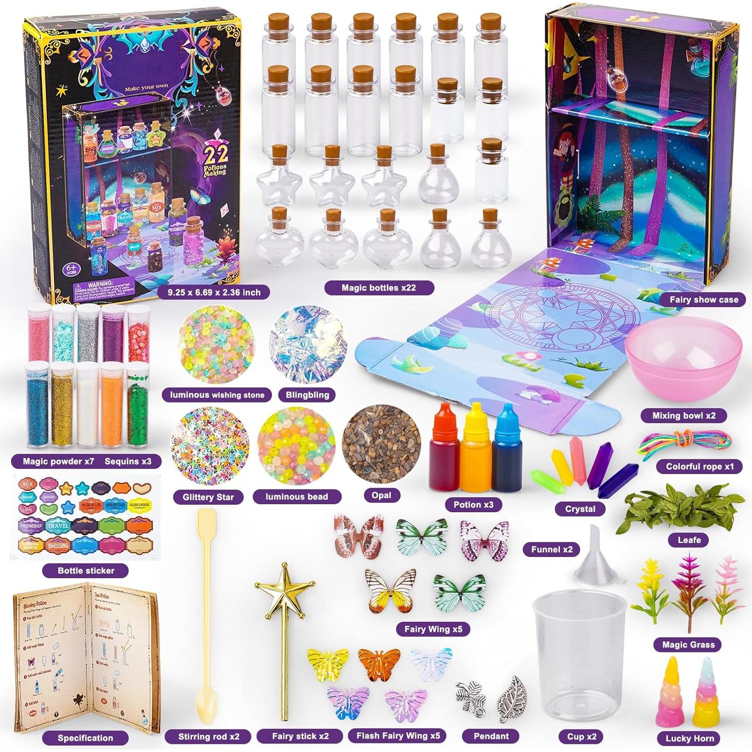 Set de Pociones Mágicas DIY JEEKALO 22 Botellas Brillantes