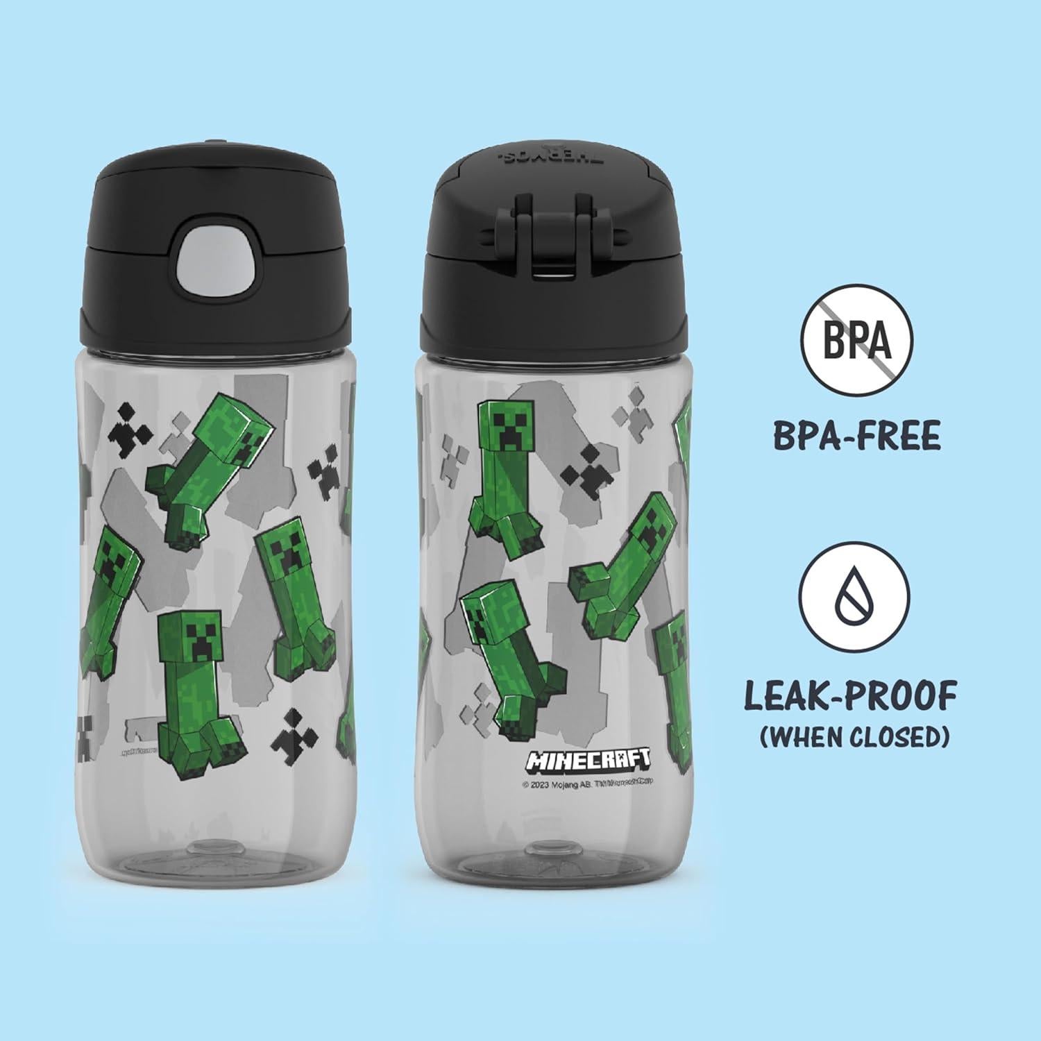 Botella de Hidratación Plástica THERMOS FUNtainer 473 ml Minecraft