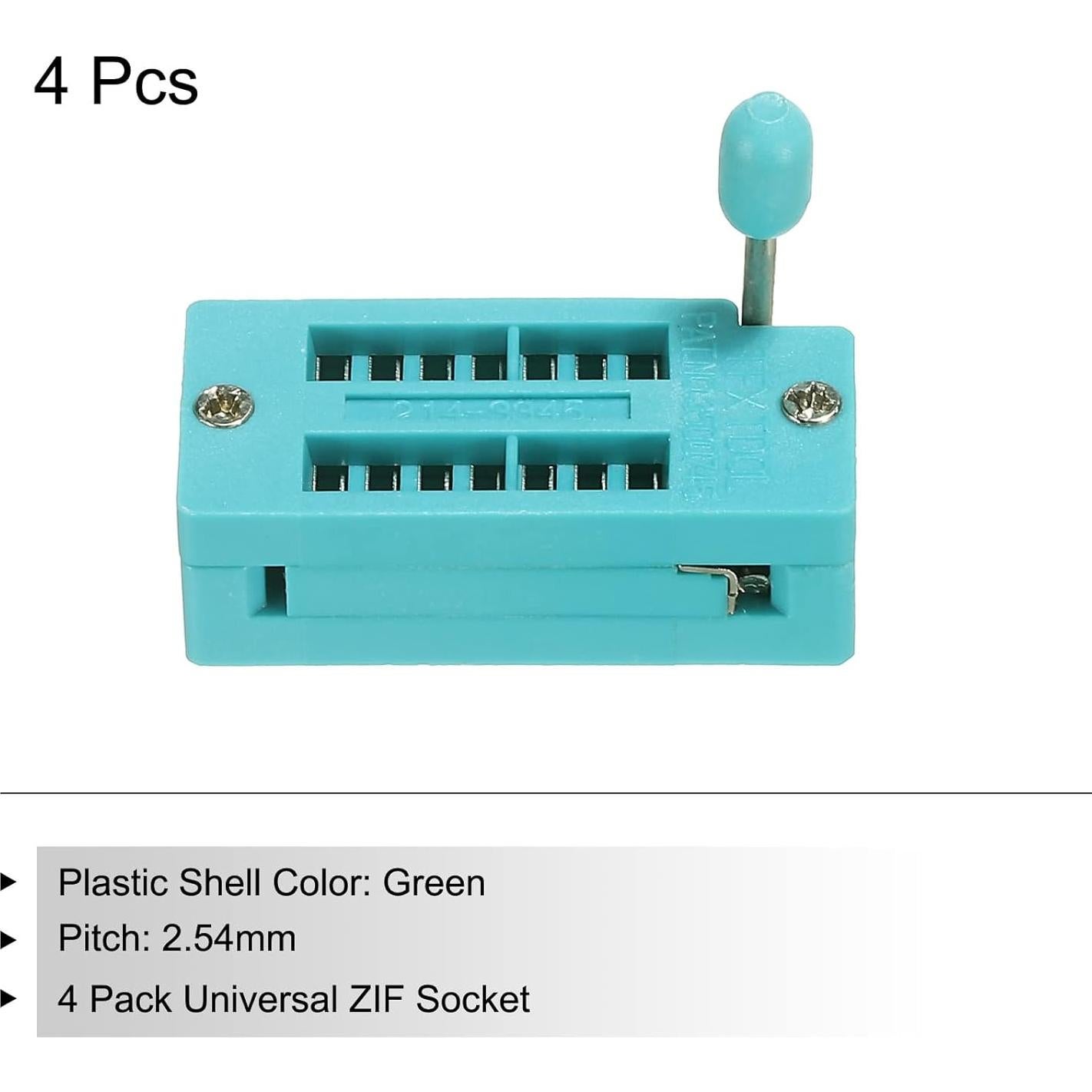 Zócalo de Prueba ZIF Universal PATIKIL 14 Pines 2.54mm - Paquete de 4