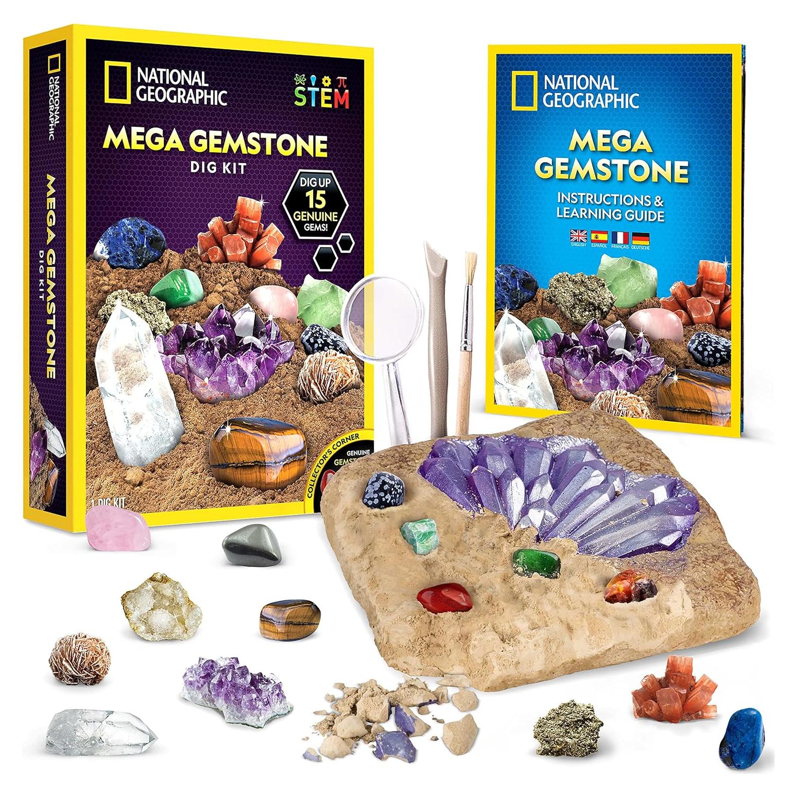 Kit de Excavación de Gemas National Geographic - 15 Gemas Reales
