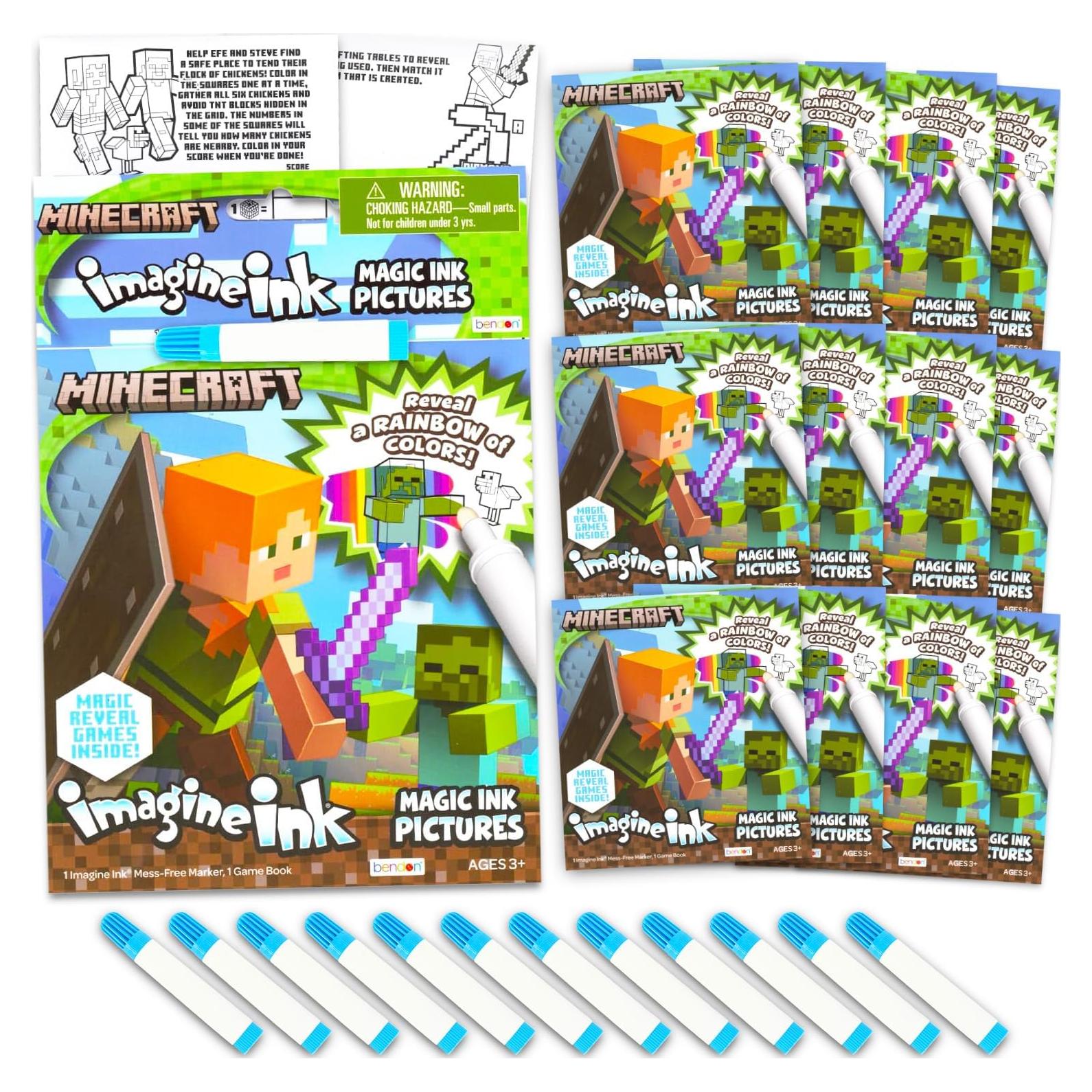Conjunto de 12 Libros para Colorear Minecraft Imagine Ink