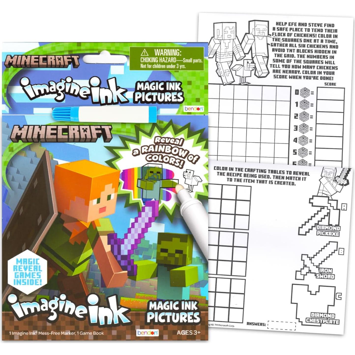 Conjunto de 12 Libros para Colorear Minecraft Imagine Ink