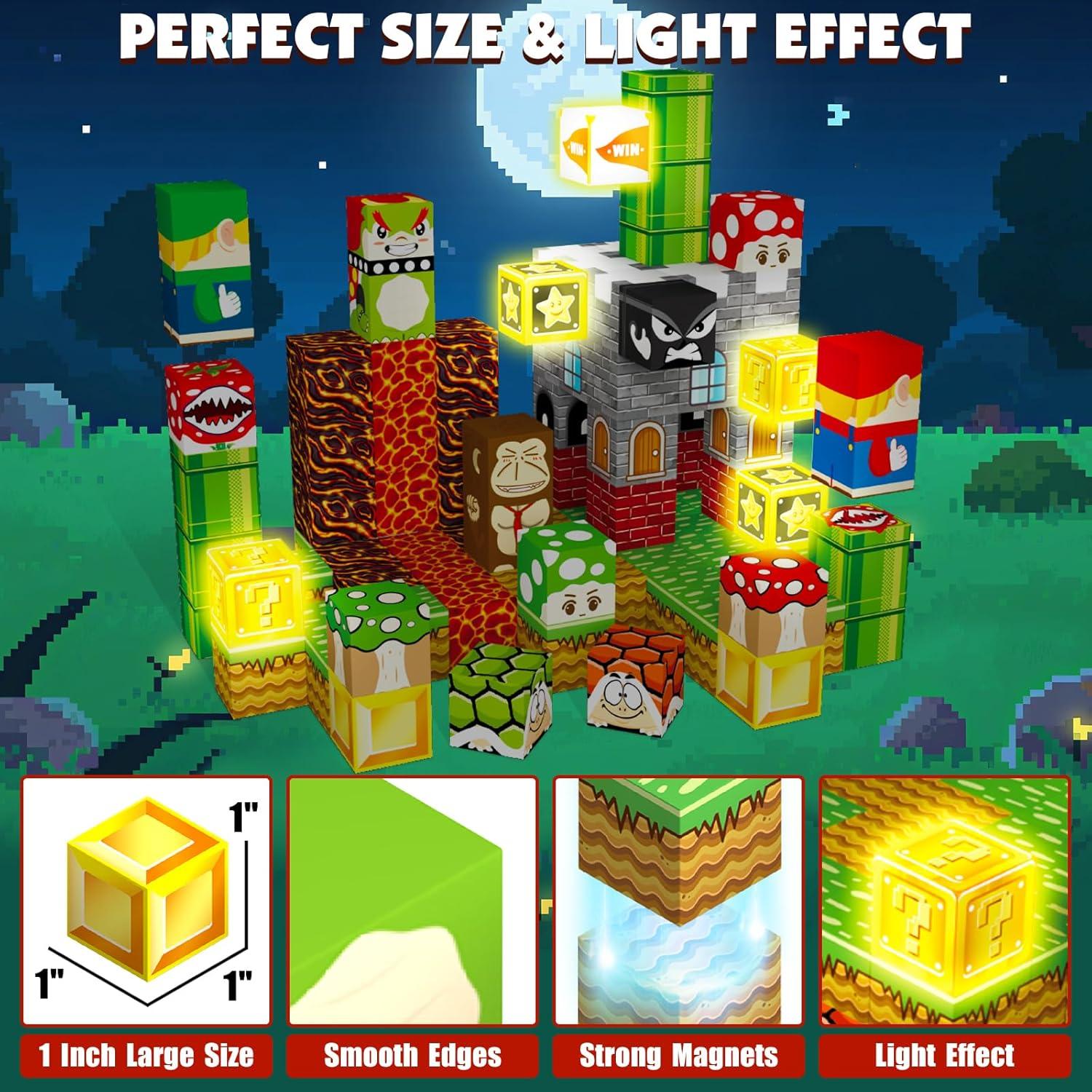 Bloques Magnéticos Iluminados MEDMHSMA 100PCS 2.54cm para Niños 3+