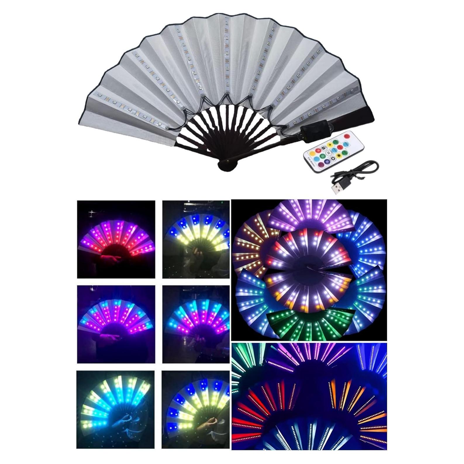 Abanico Plegable LED INcorioptimiC Blanco 33cm Control Remoto