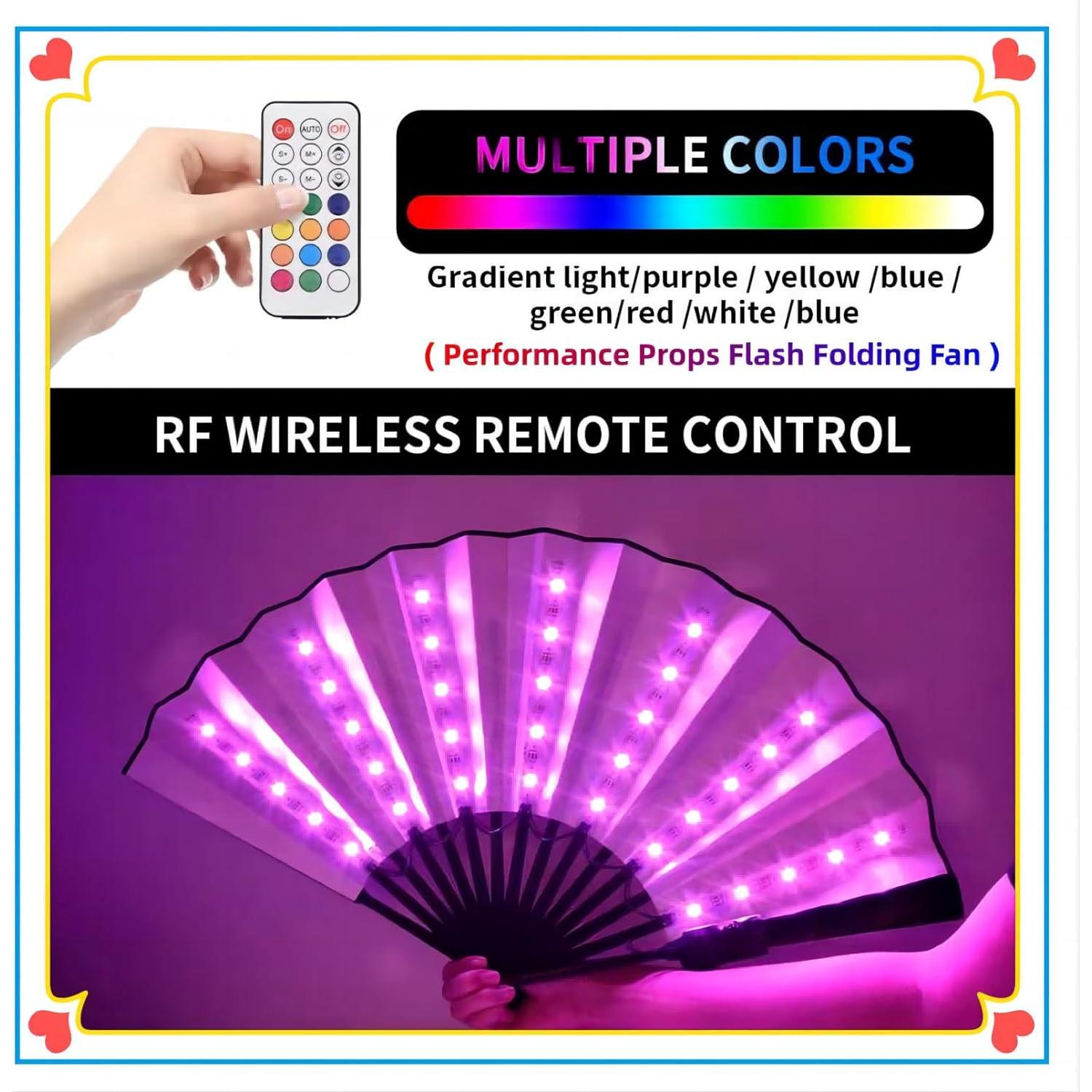 Abanico Plegable LED INcorioptimiC Blanco 33cm Control Remoto