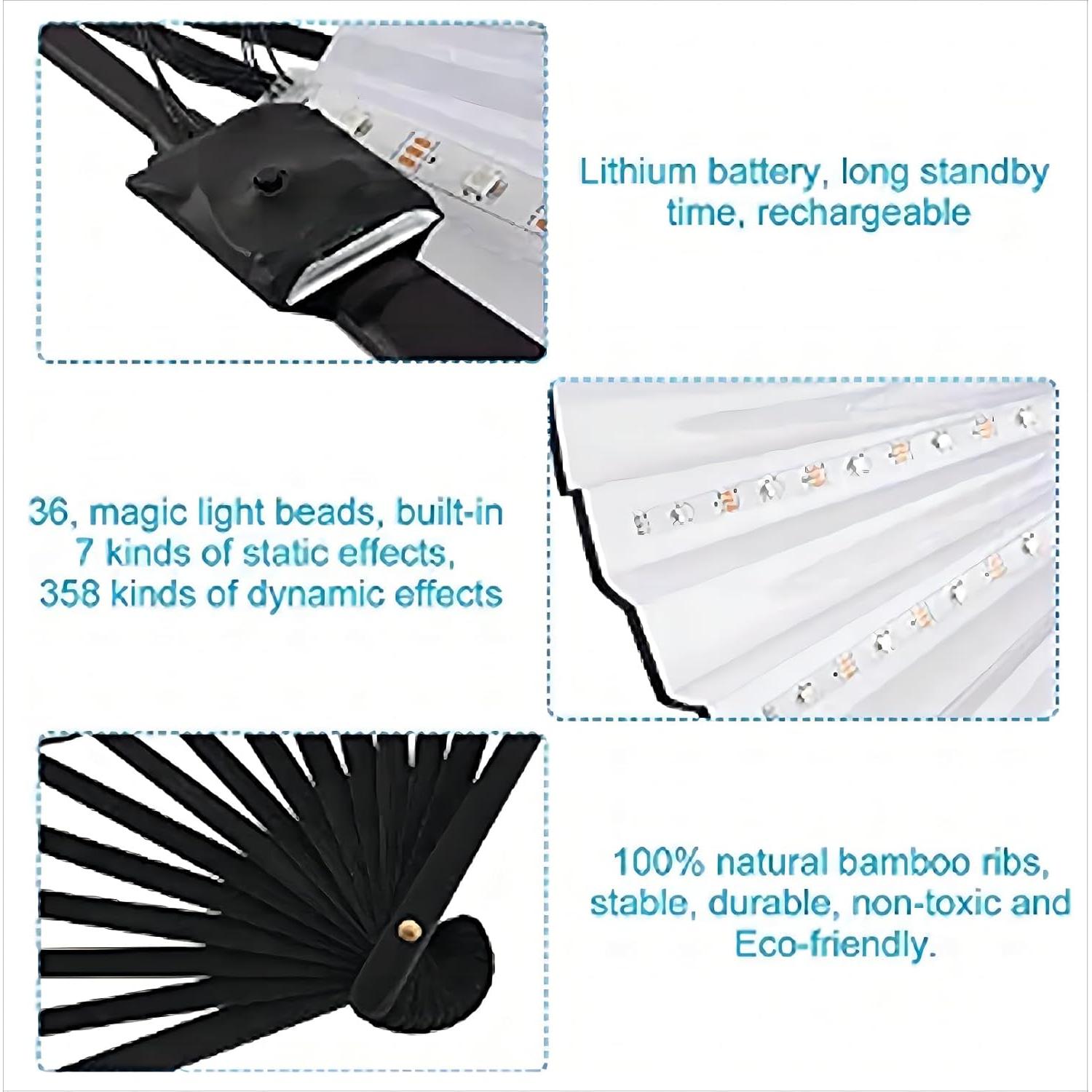 Abanico Plegable LED INcorioptimiC Blanco 33cm Control Remoto