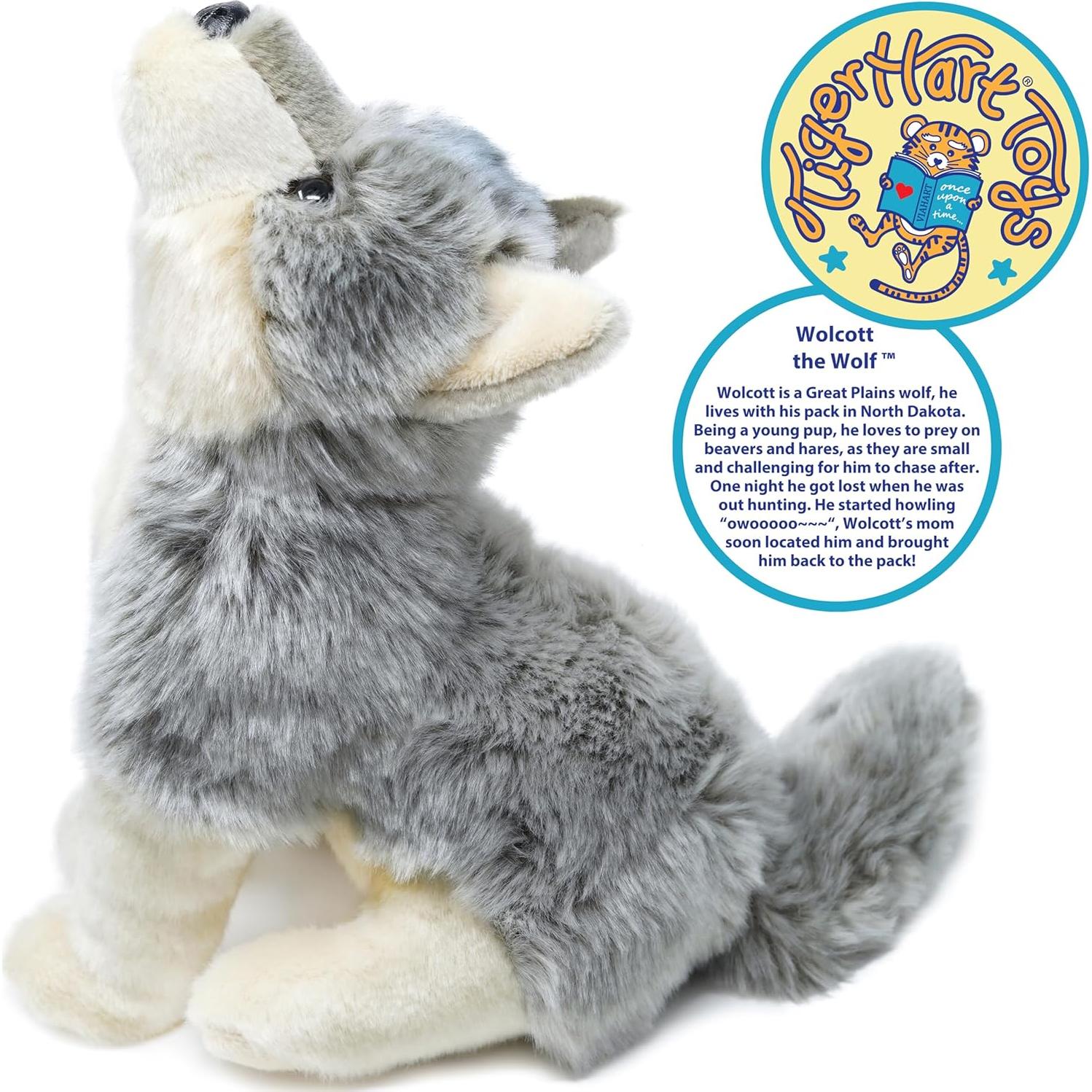 Peluches de Lobo Wolcott VIAHART 28 cm Suave y Seguro