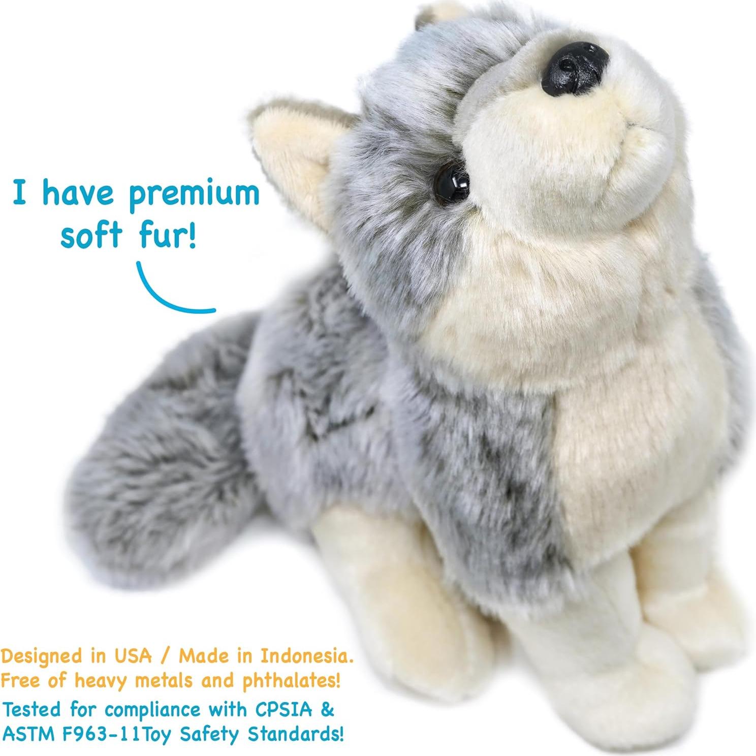 Peluches de Lobo Wolcott VIAHART 28 cm Suave y Seguro