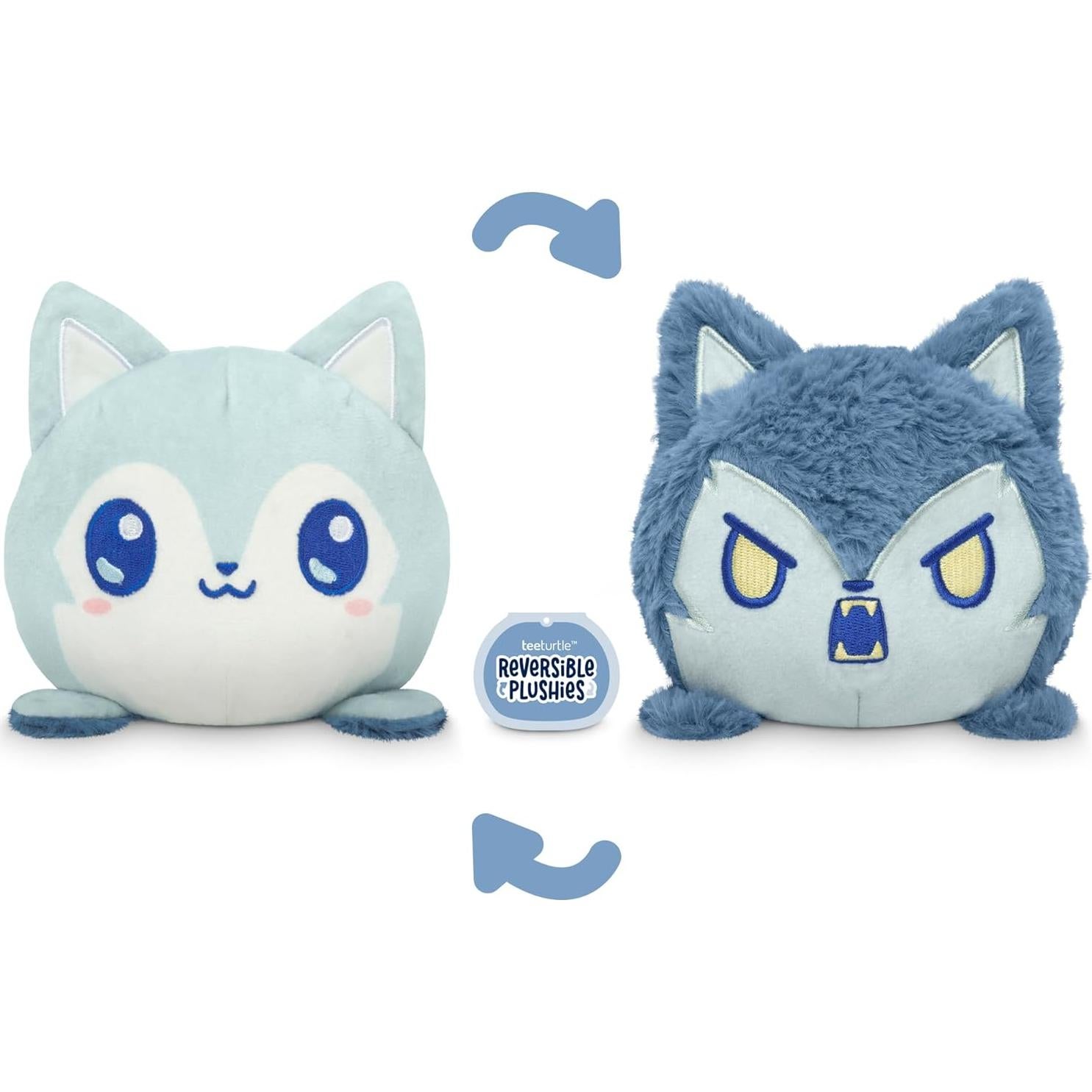 Peluche Reversible TeeTurtle Lobo y Hombre Lobo 15 cm