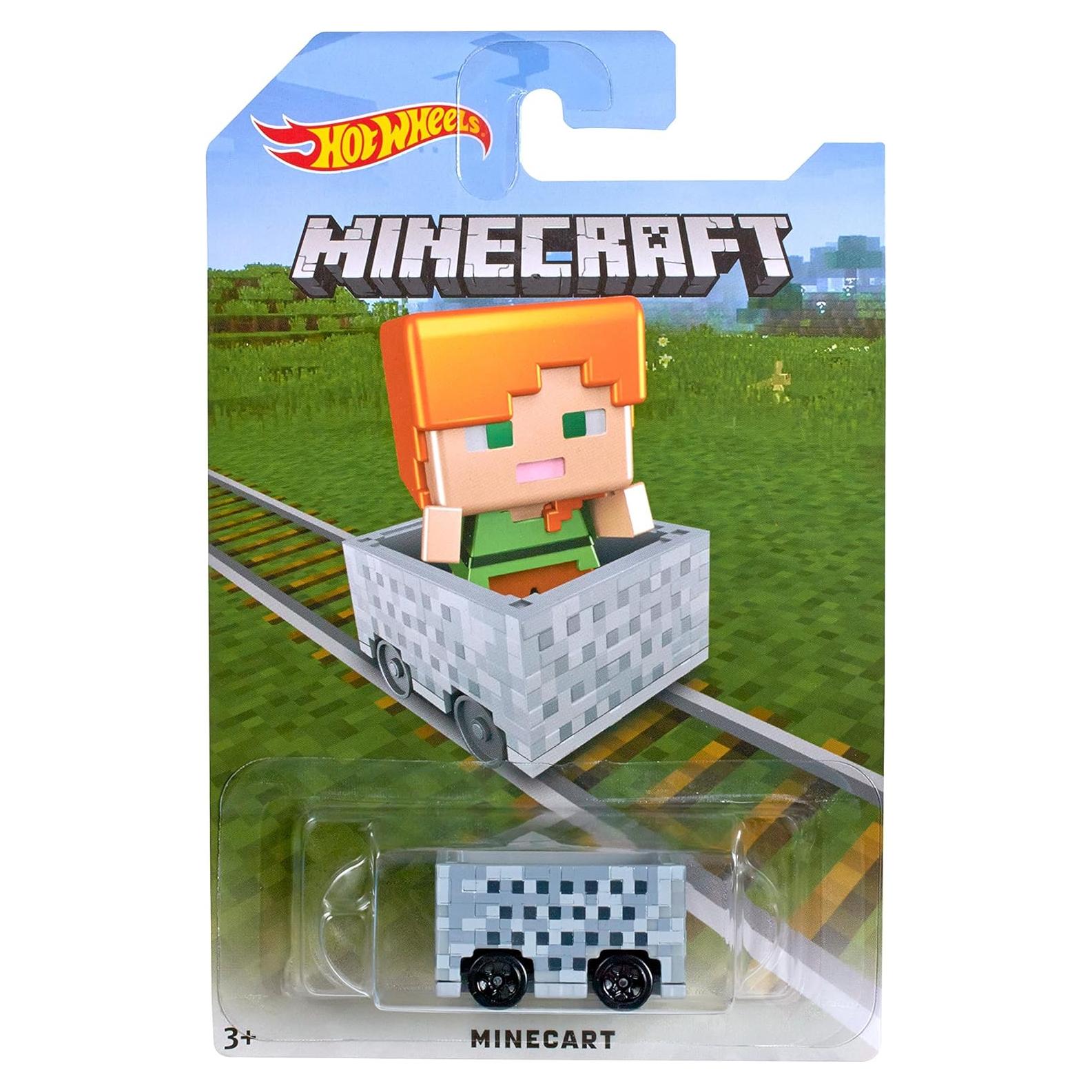 Vehículo Minecart Hot Wheels Minecraft Alex 10.8x3.5x16.5cm