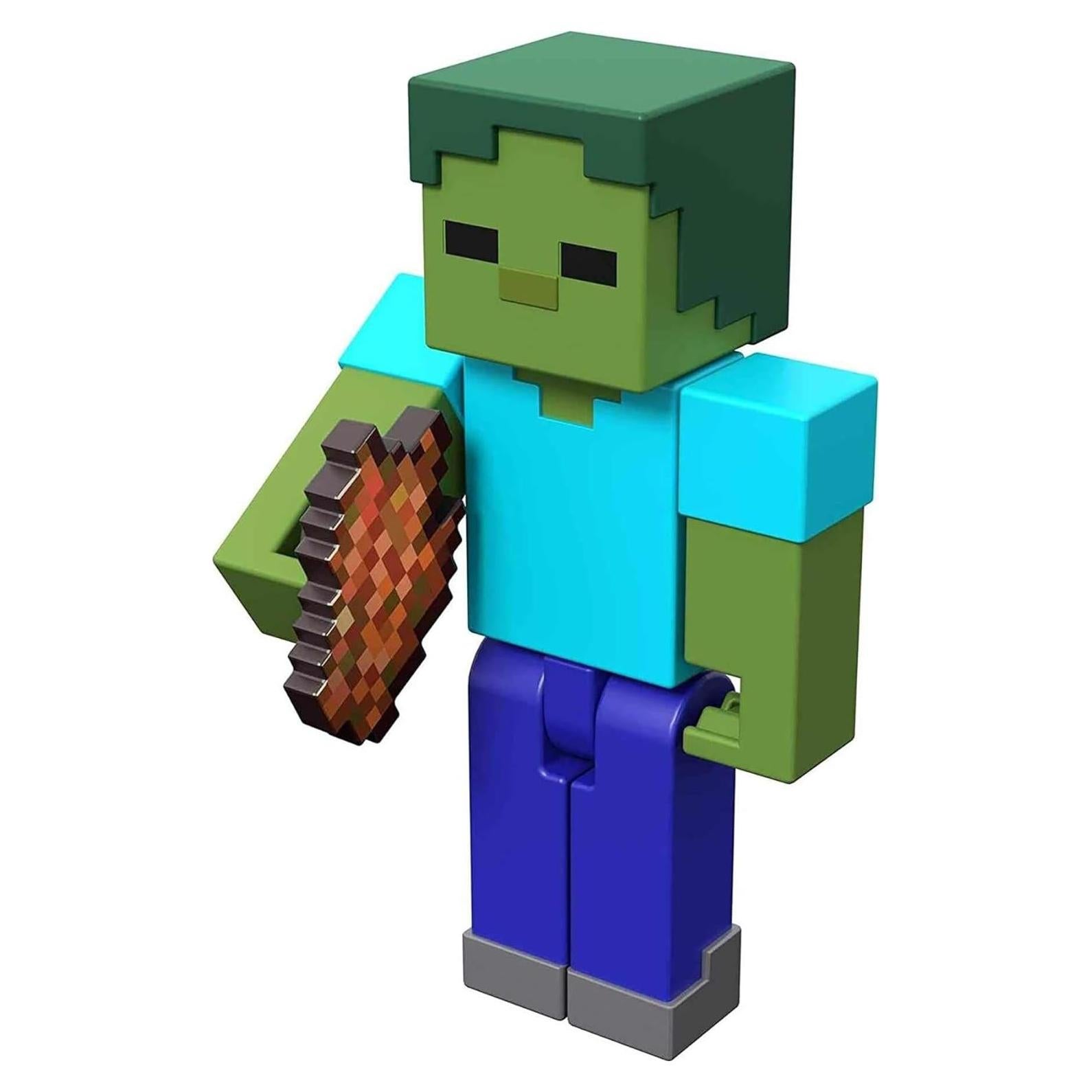 Figura Zombie Minecraft Craft-A-Block 8.26 cm con Accesorios