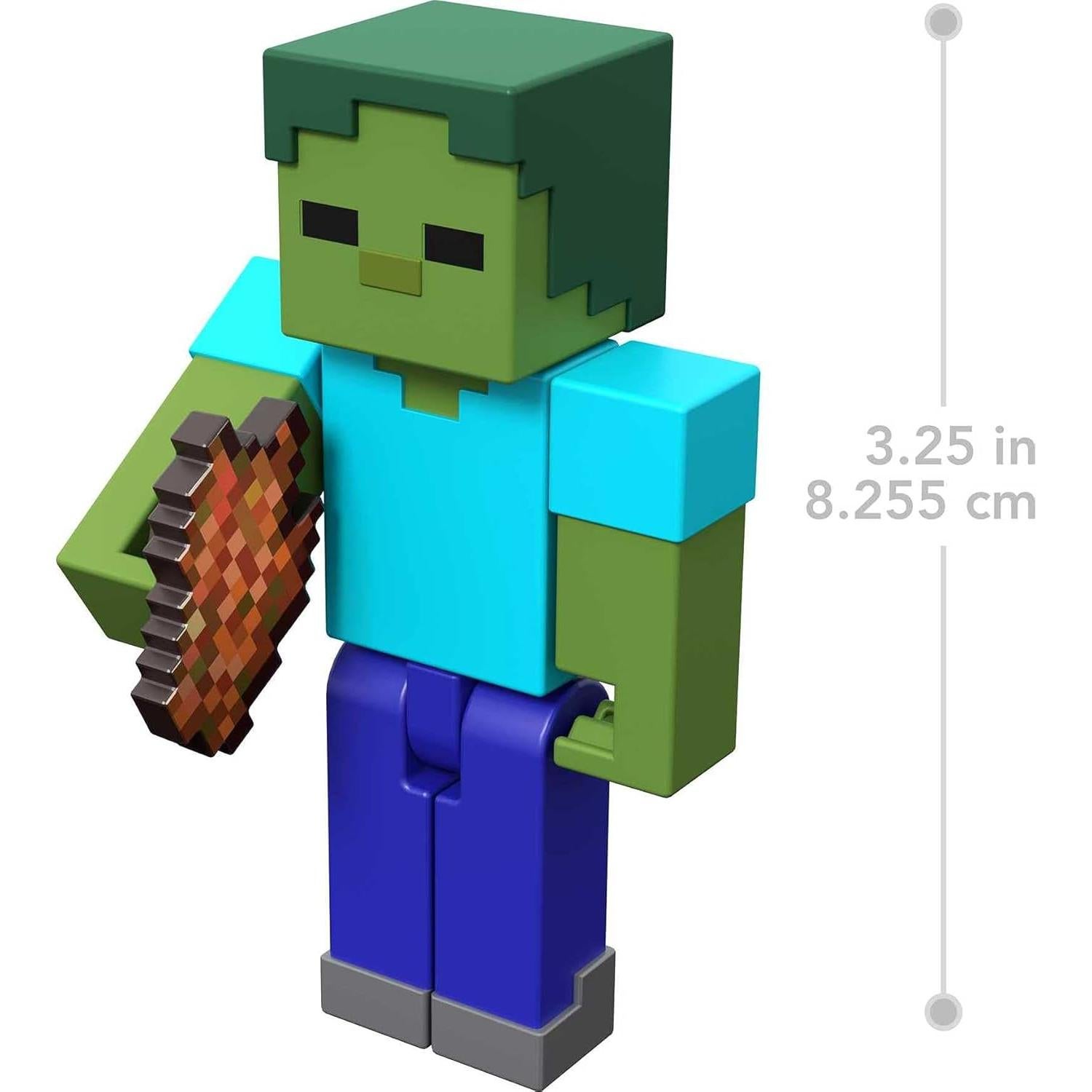 Figura Zombie Minecraft Craft-A-Block 8.26 cm con Accesorios