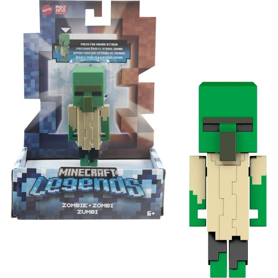 Figura de Acción Minecraft Legends Ataque Zombi 14.3 cm